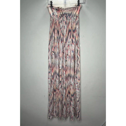 Ella Moss Xander Aztec Print Bandeau Maxi Dress  SM