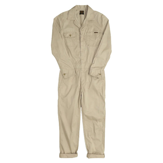 Civilianaire Khaki Twill Front-Zip Long Sleeve Pockets Utility Jumpsuit XS