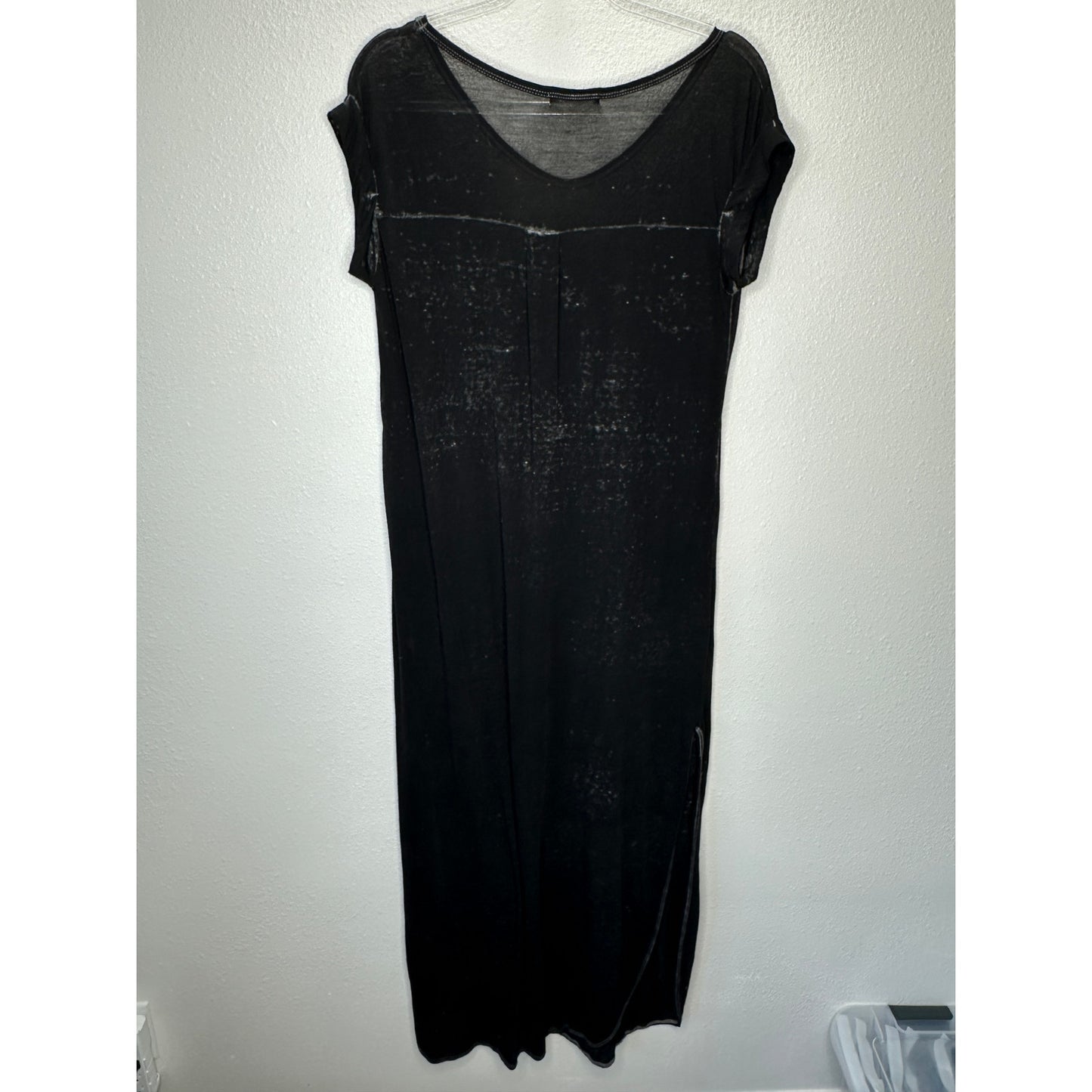 Enti Clothing Black Thin Sheer Speckled Print Sleeveless Maxi Dress 14
