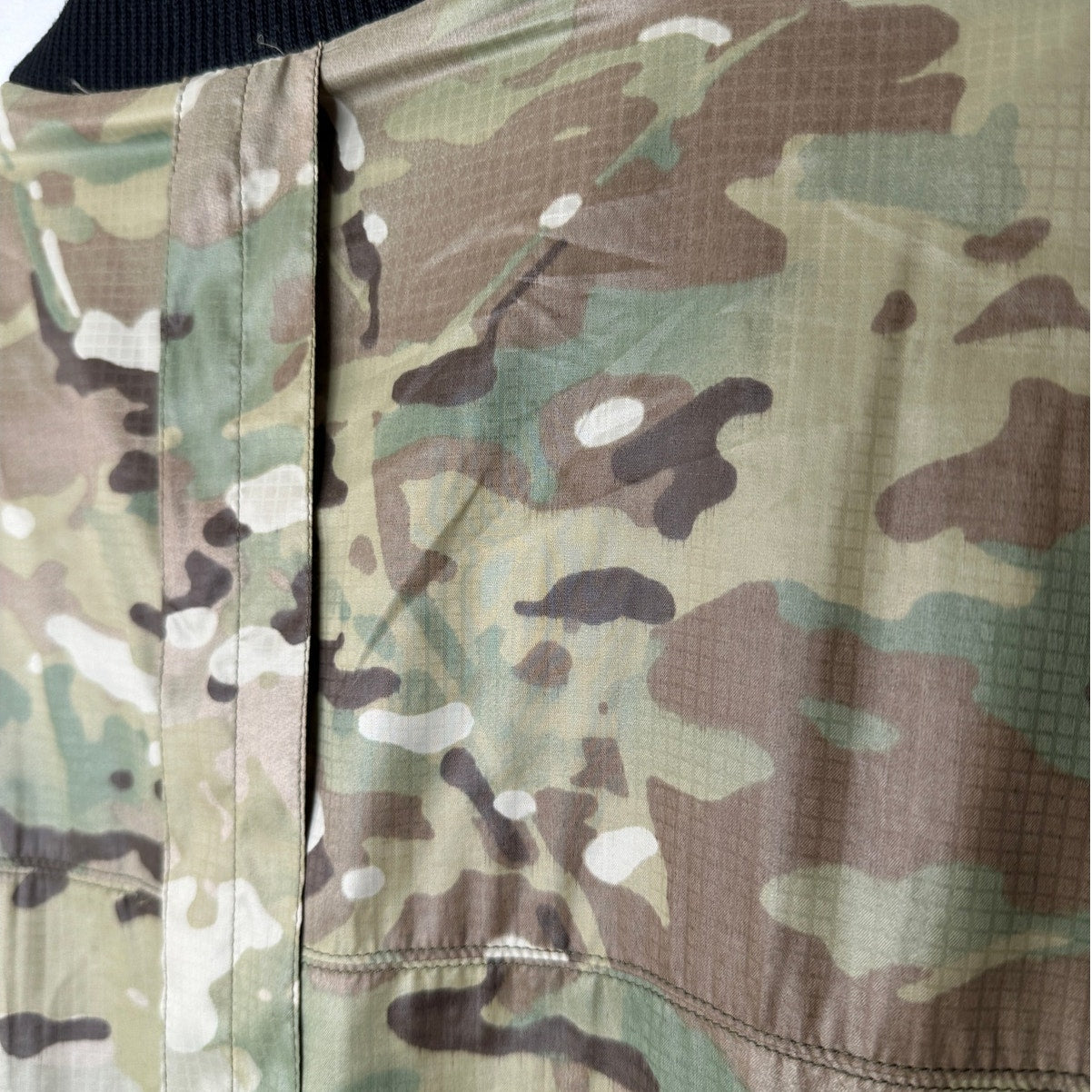Daniel Patrick Olive Camo Front Split Zip Satin Long Sleeve Bomber Jacket M