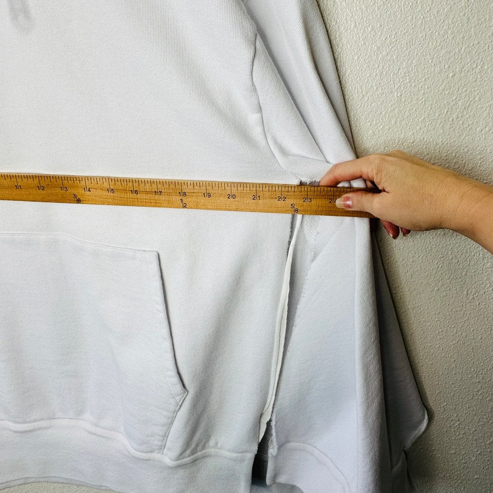 NWT Maison Margiela White Open Sleeve Raw Hem Cotton Hoodie M