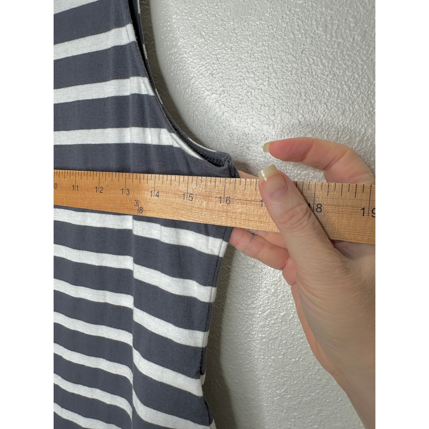 Abound Gray & White Stripe Sleeveless Mock Neck Bodysuit L