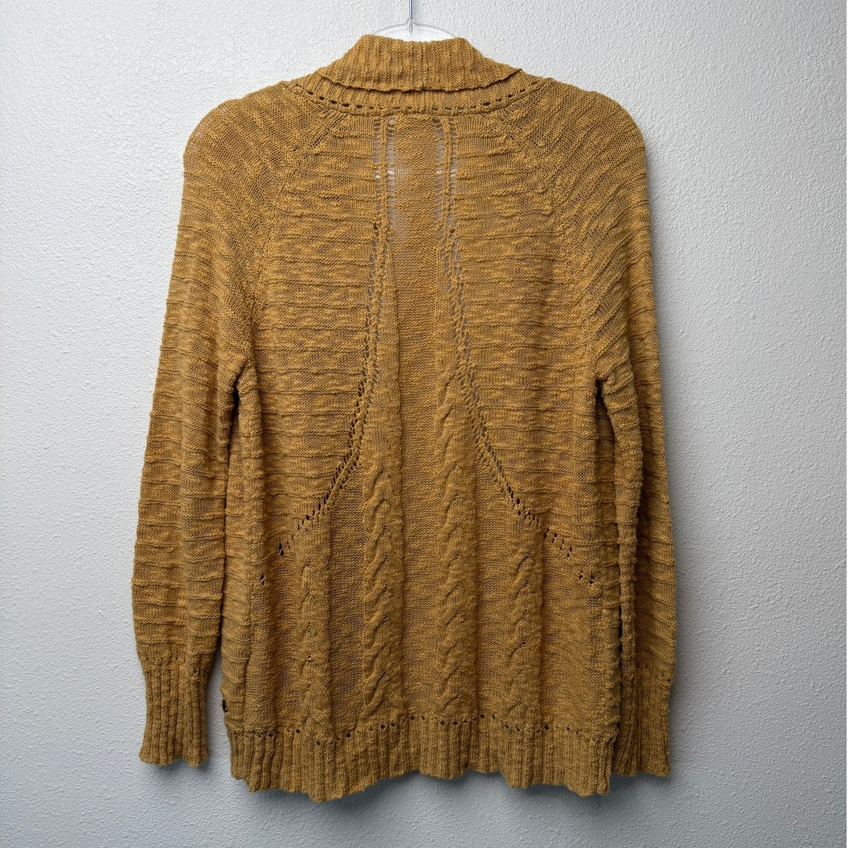 Roxy Let's Go Anywhere Cardigan Curry Mustard Open Front Women's US XS