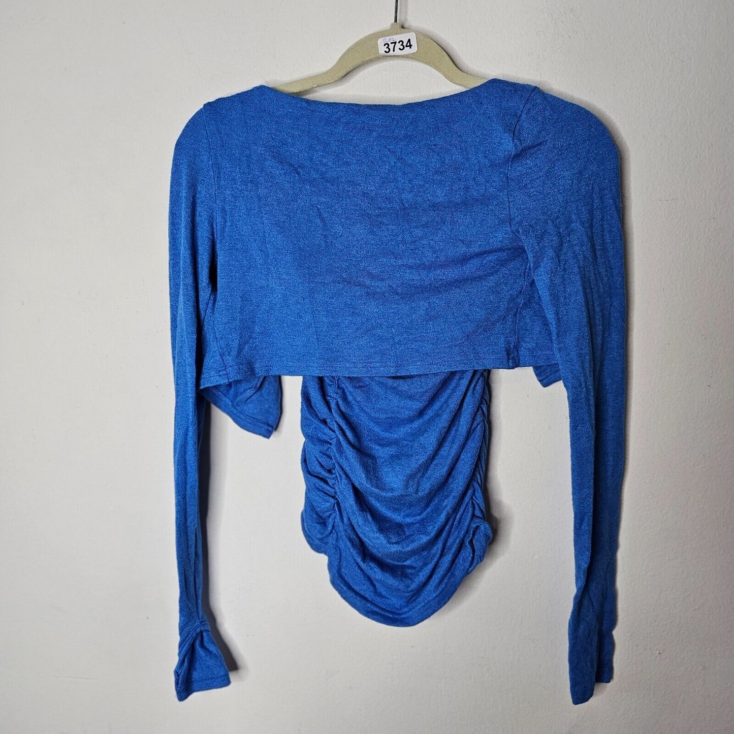 by.DYLN Cobalt Blue Tube Top O-Ring Hole Cutouts with Shrug Cardigan XS