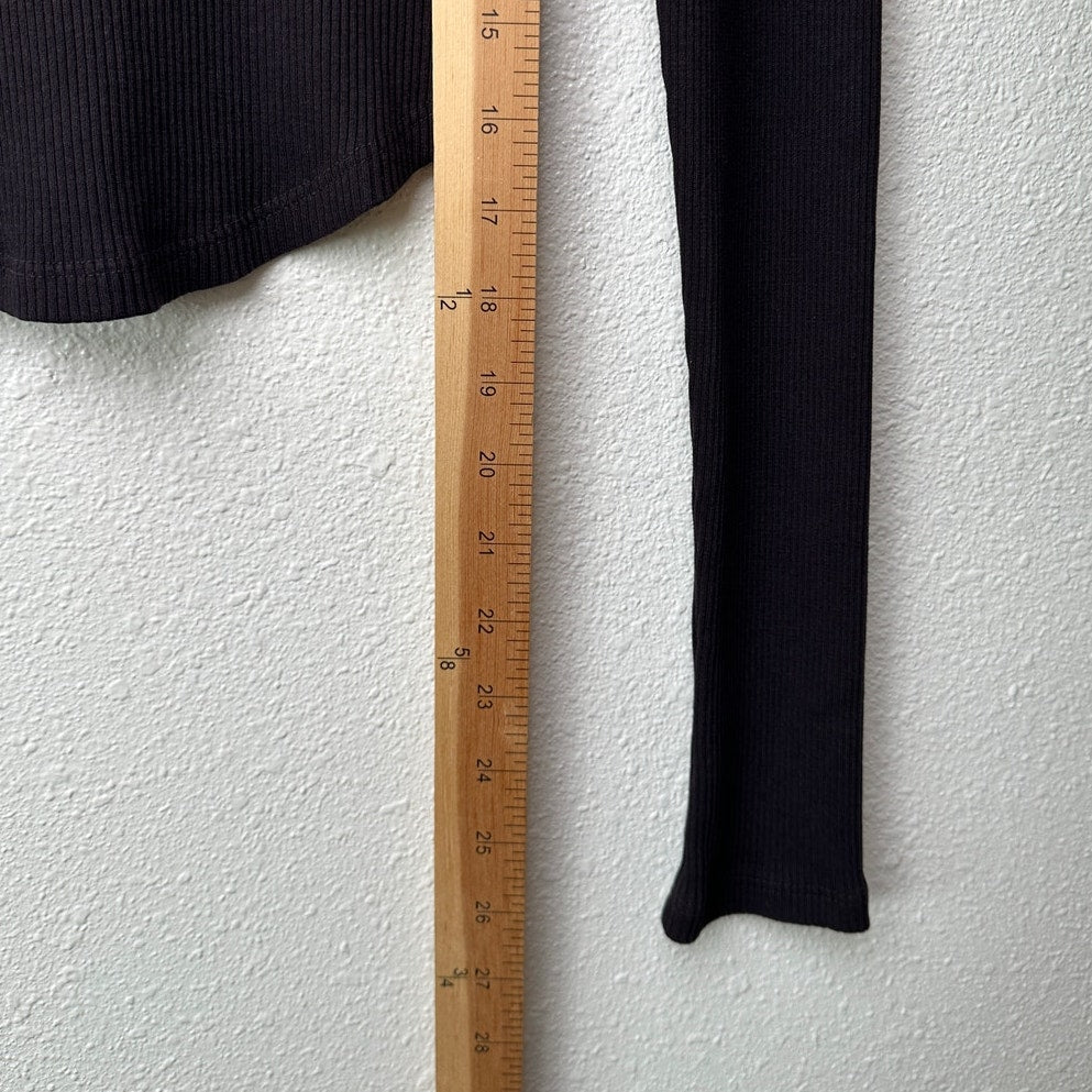 AGOLDE Nova Tee Black Ribbed Crop Top XS
