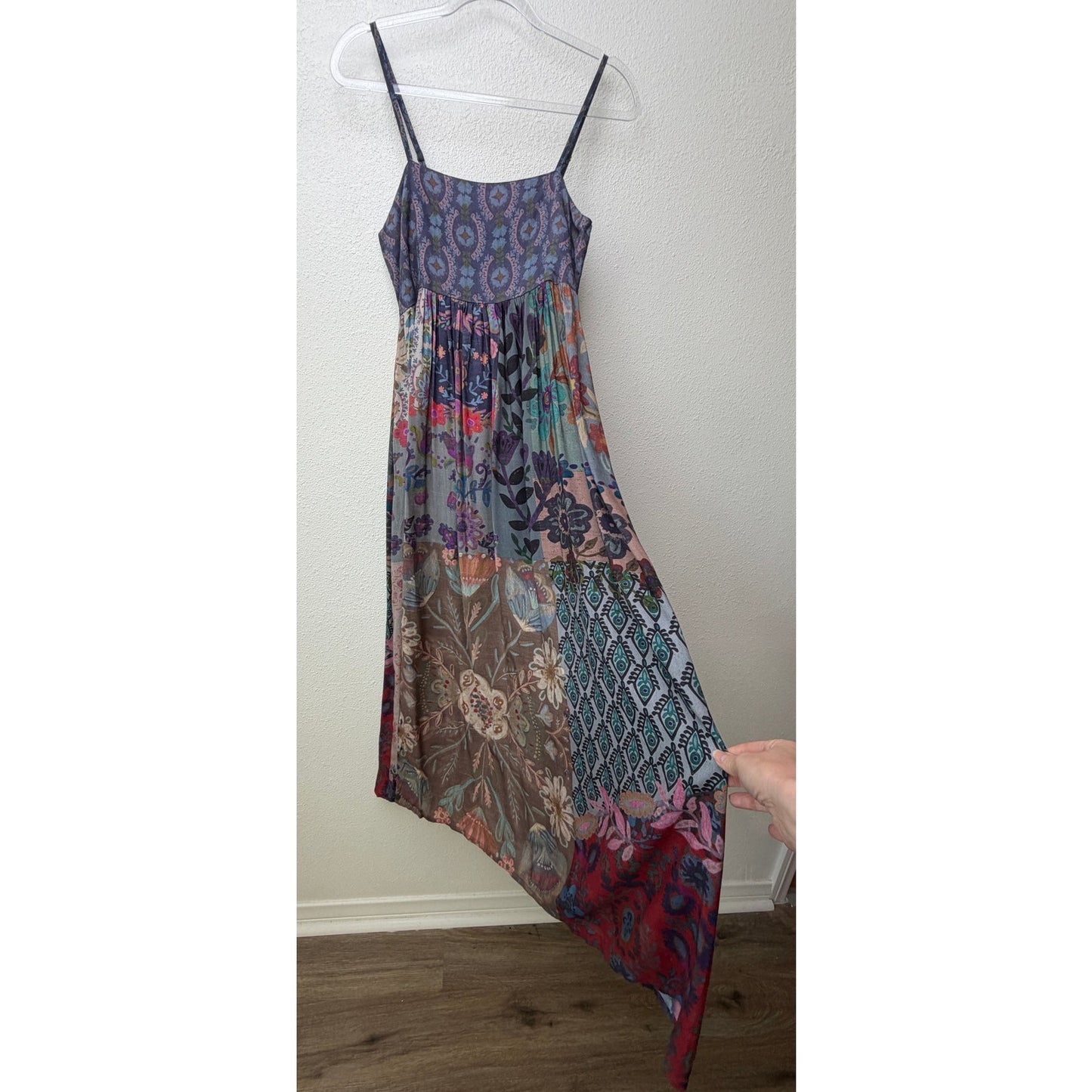 Natural Life Womens Blue Patchwork Maxi Dress S
