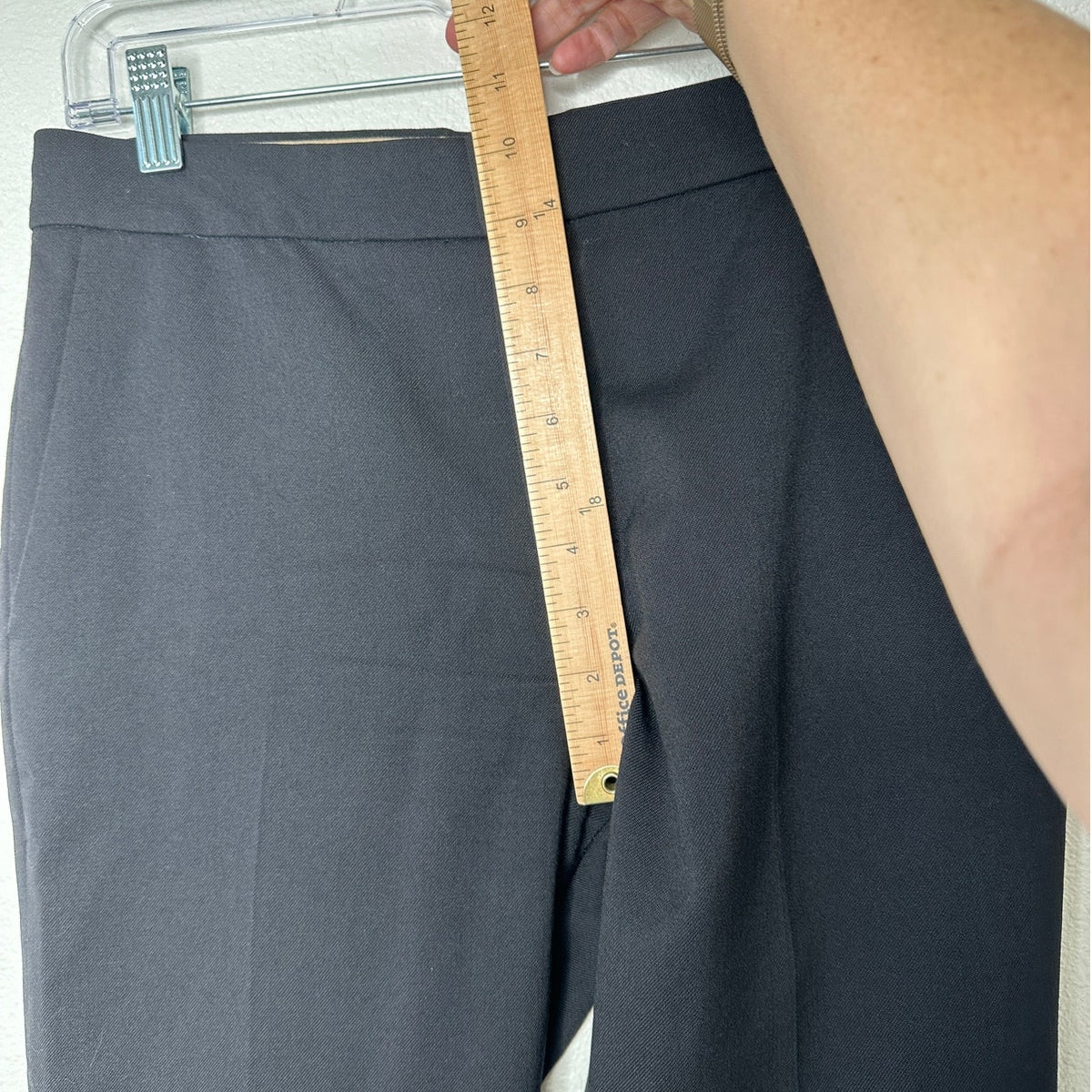 Chloe Black Wool Dress Slacks Slash Pockets Front Zip Trouser Pant 36 / 4