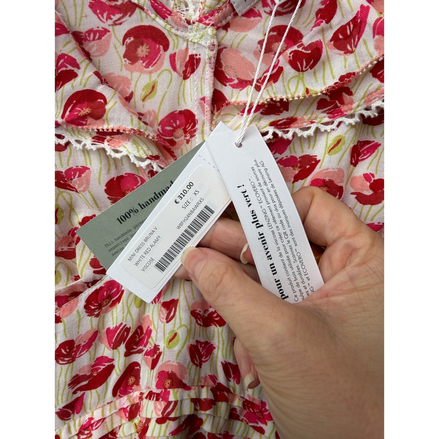 NWT Poupette St Barth Bruna Red Floral Mini Dress US XS