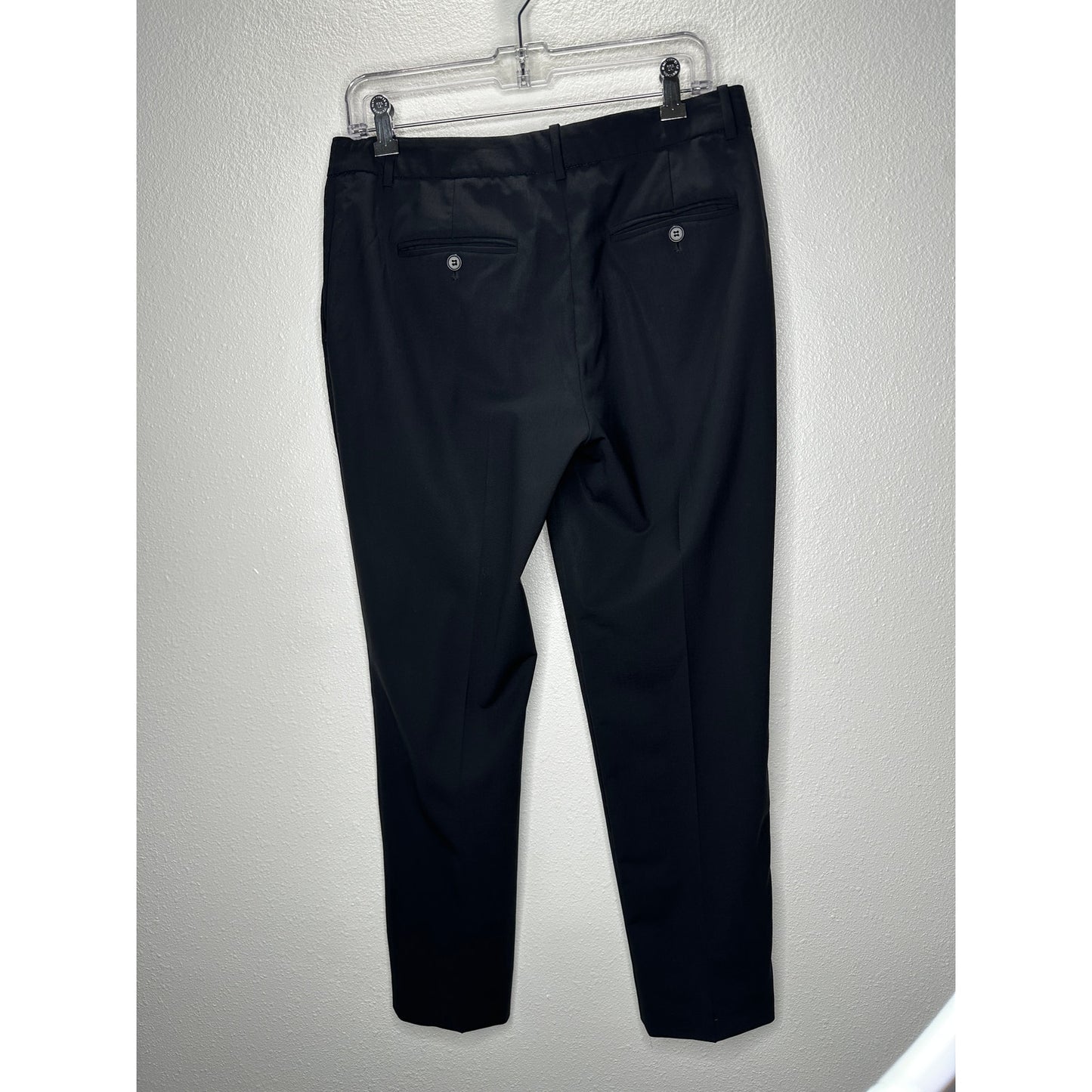 Theory Black Testra 2B Straight Leg Wool Blend Trouser Pants 8