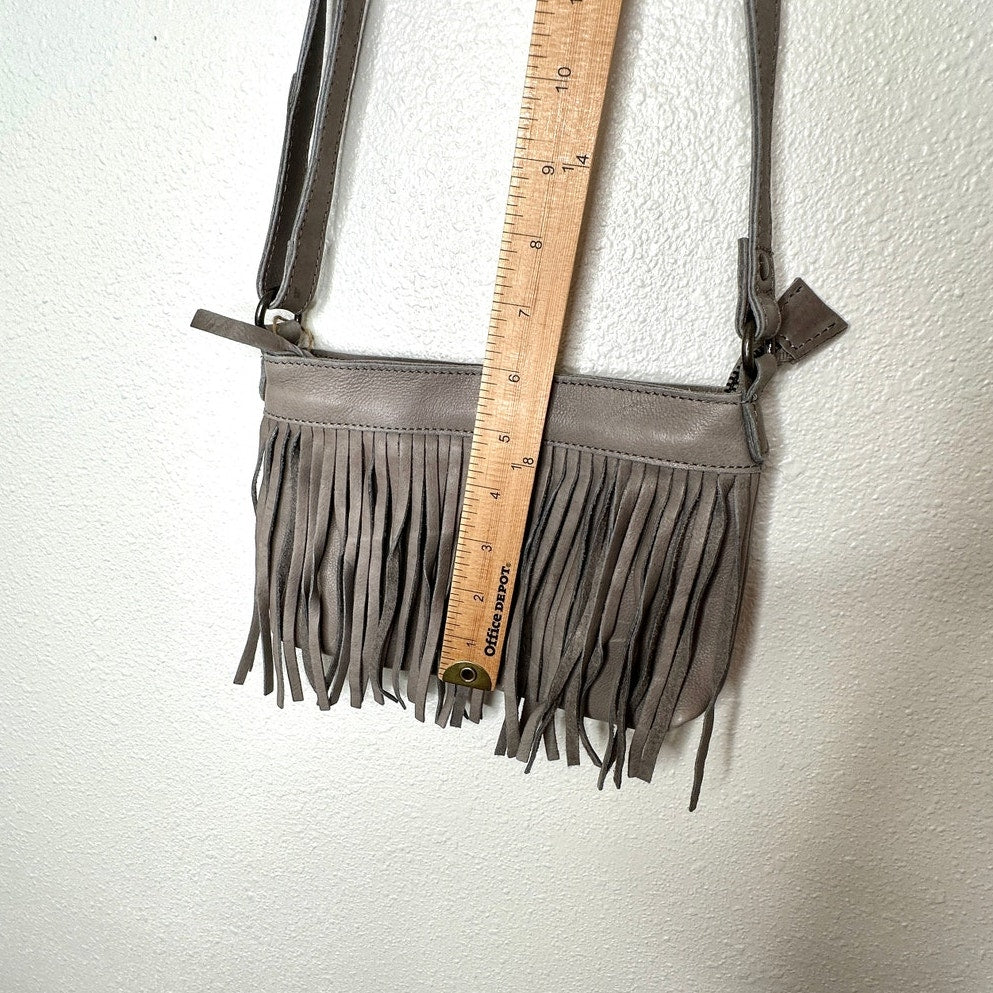 NWT Cut N Paste Taupe Molly Mini Fringe Purse Crossbody Bag