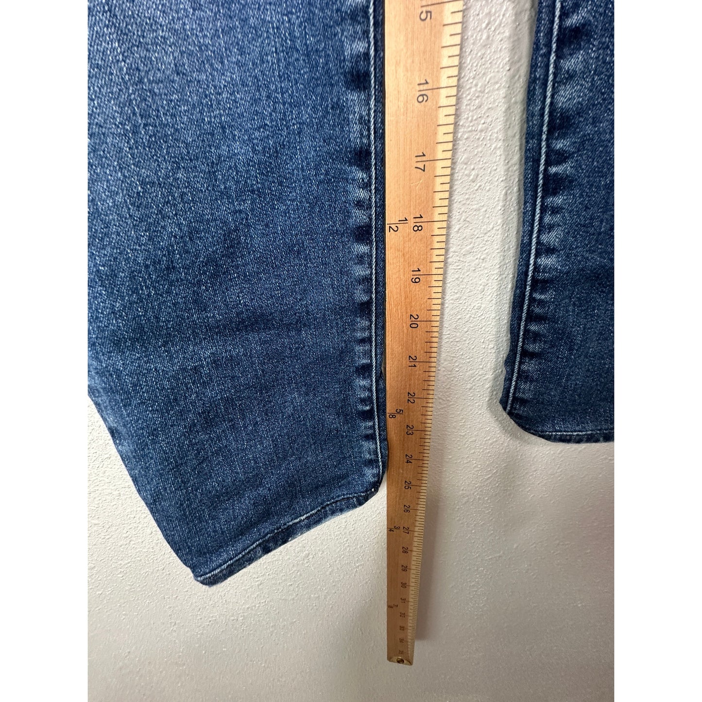 AG Medium Wash Whiskered Raw Hem Harper Essential Straight Leg Jeans 29R