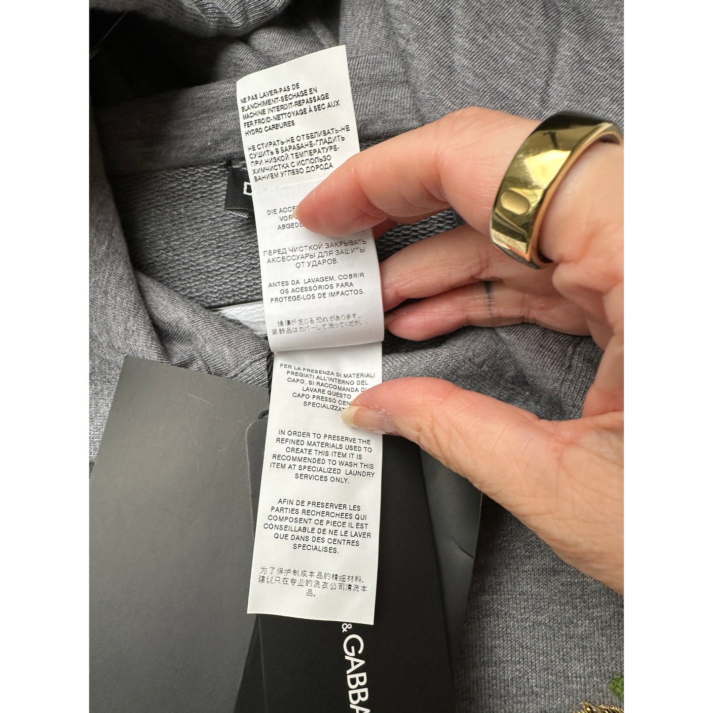 NWT Dolce & Gabbana Embellished Floral Logo Hoodie Gray Women US M