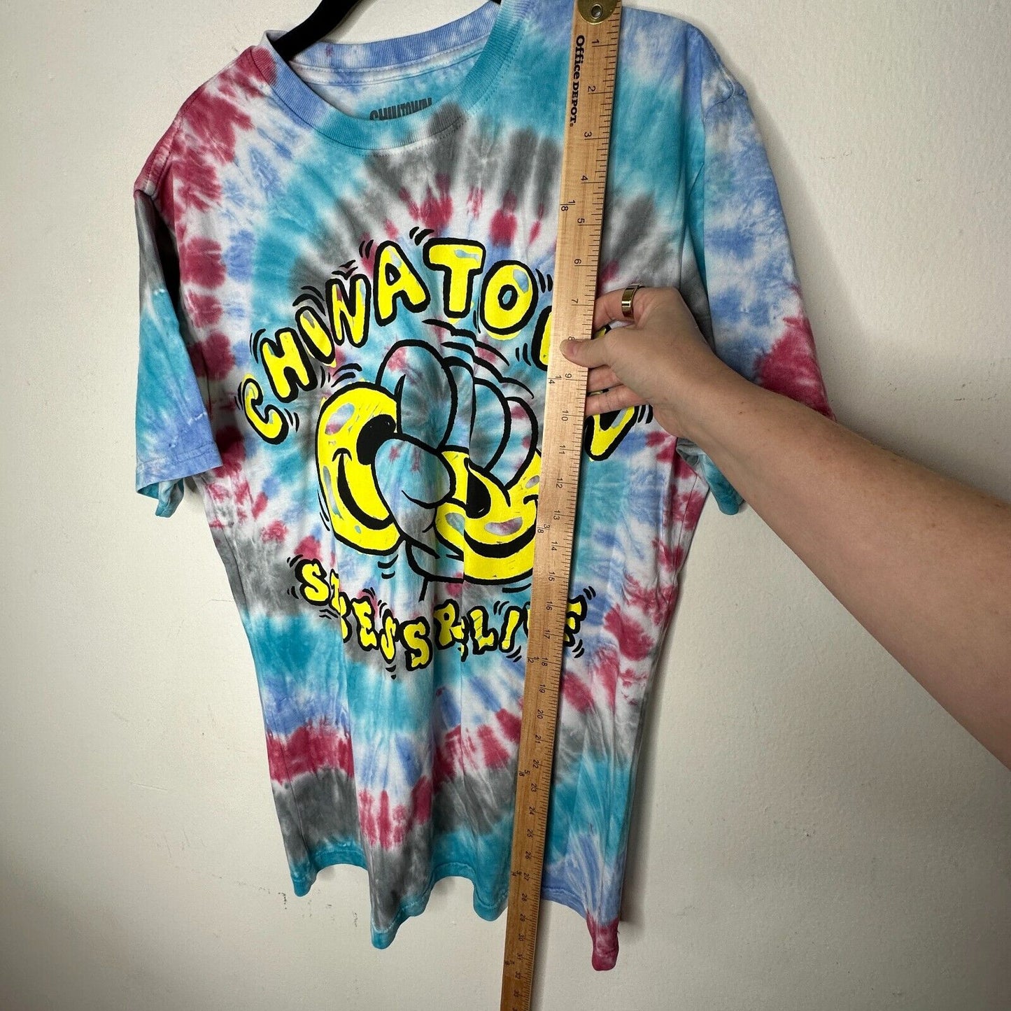 RARE Chinatown Market Multi-Color Tie Dye Stress Relief Graphic Short Sleeve Tee