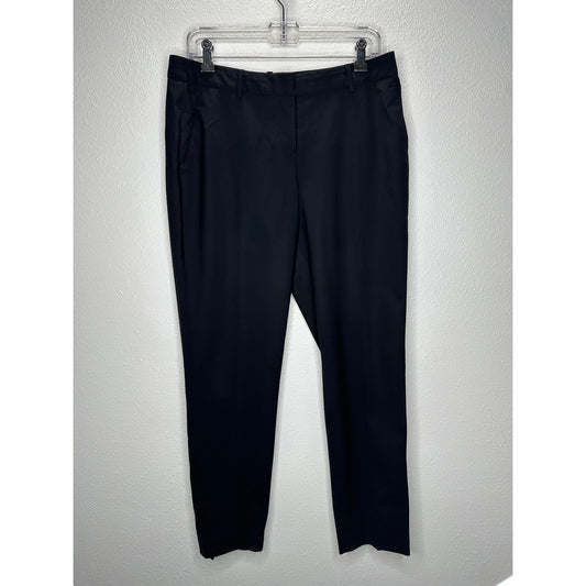 Theory Black Testra 2B Straight Leg Wool Blend Trouser Pants 8
