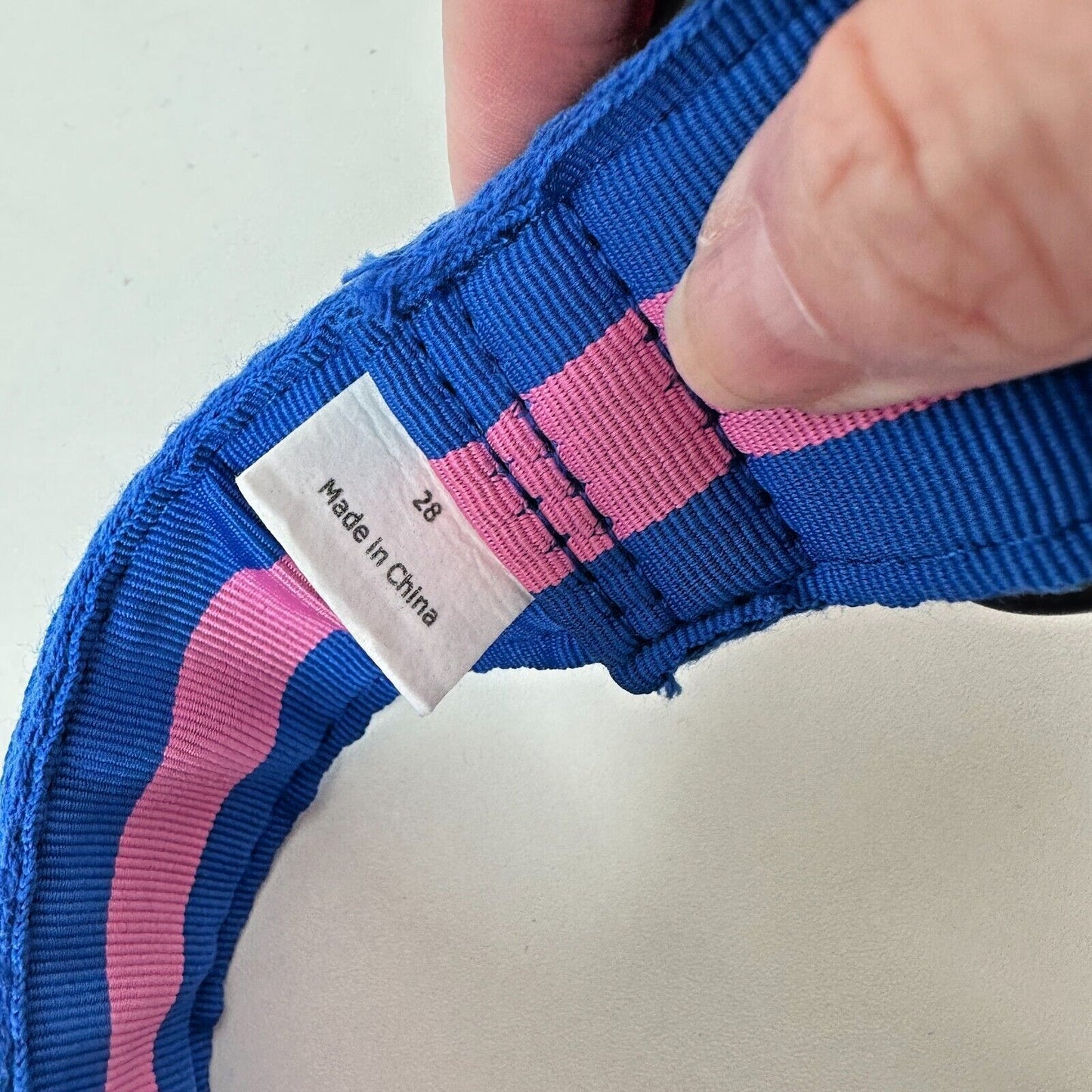 Abercrombie & Fitch Pink & Blue Stripe Canvas Belt Strap 28