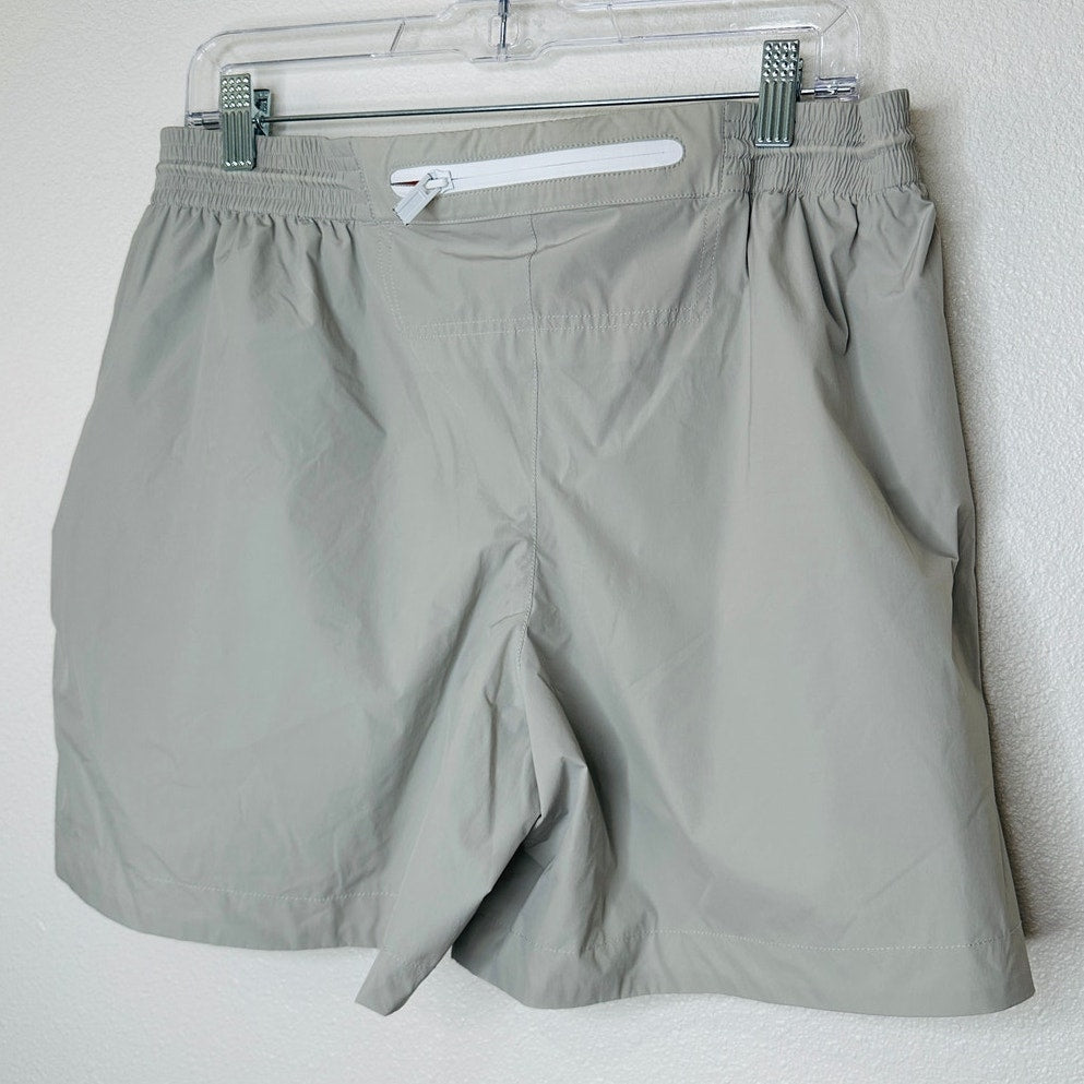 Hermes Mens Gray Drawstring Waist Zip Pocket Swim Trunks