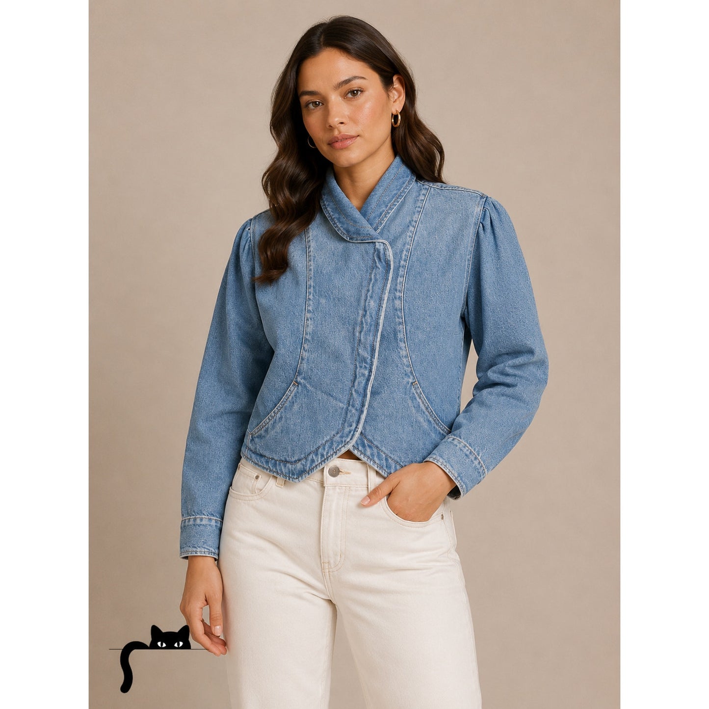 NWT Isabel Marant Medium Wash Pauline Snap Front Denim Jean Jacket 40 / L