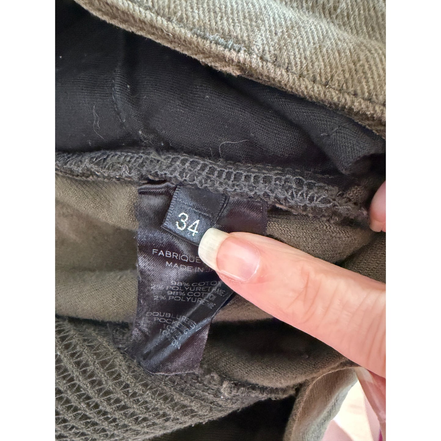 Balmain Olive Biker Cargo Pants Men's 34