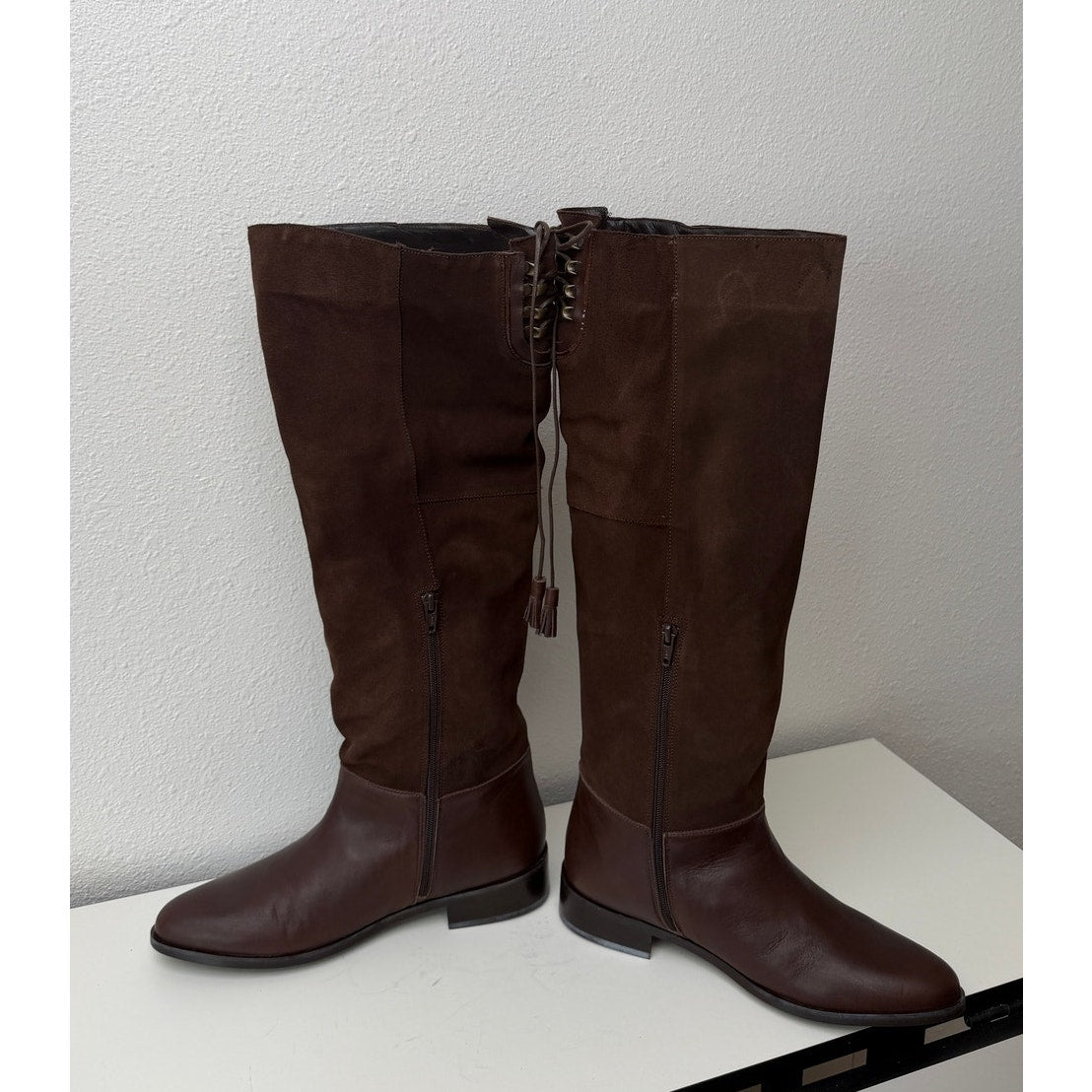 NIB French Sole Jessica Brown Suede Boots Womens 9.5