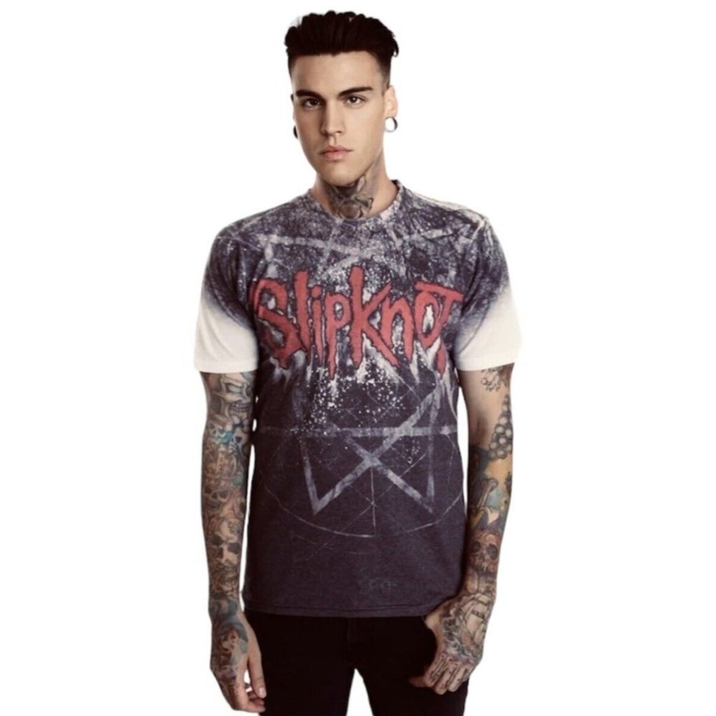 NWOT Slipknot Gray & Red Slipknot Graphic White Back Tee Short Sleeve 2XL
