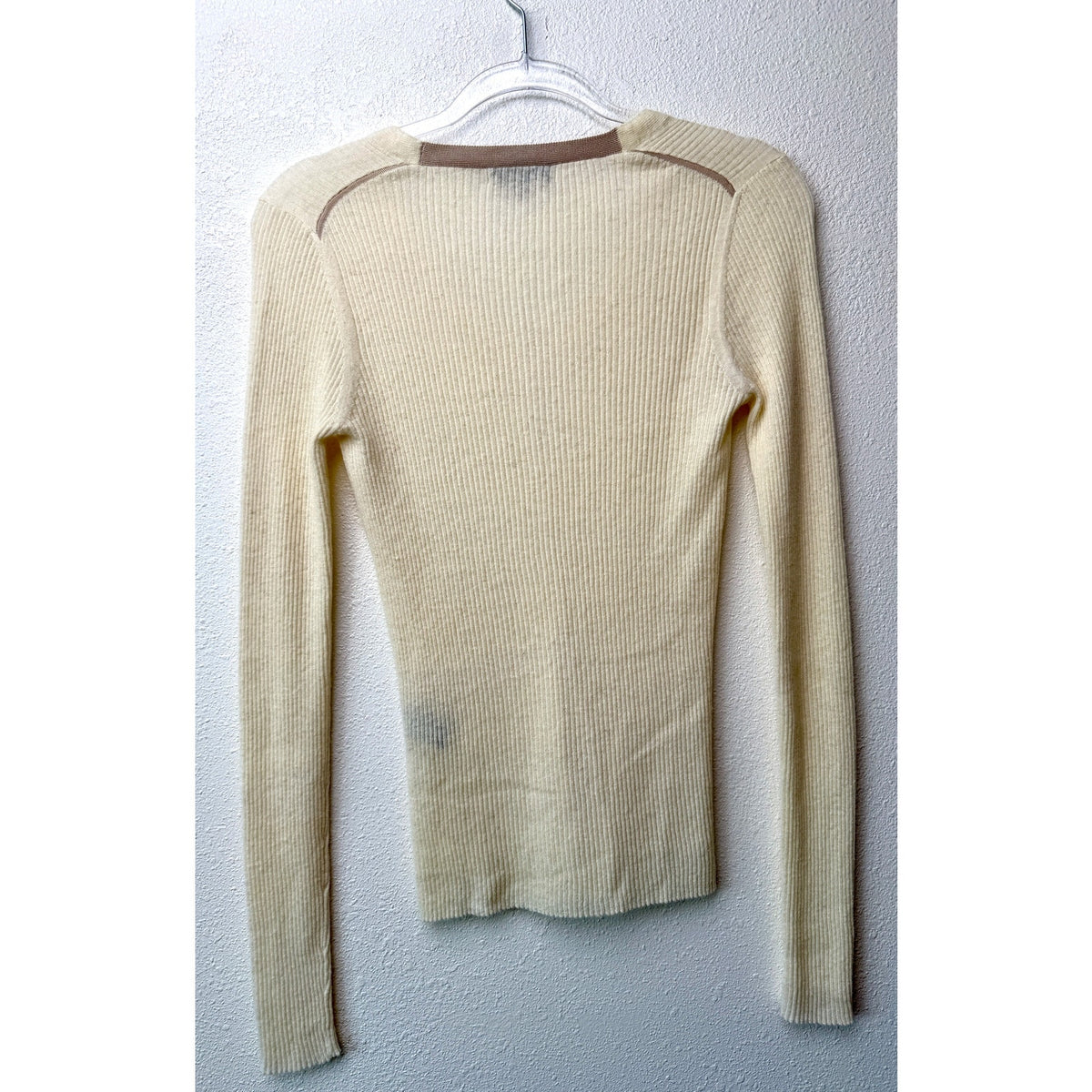 Rag & Bone Ribbed V Neck Sweater Women US S Cream