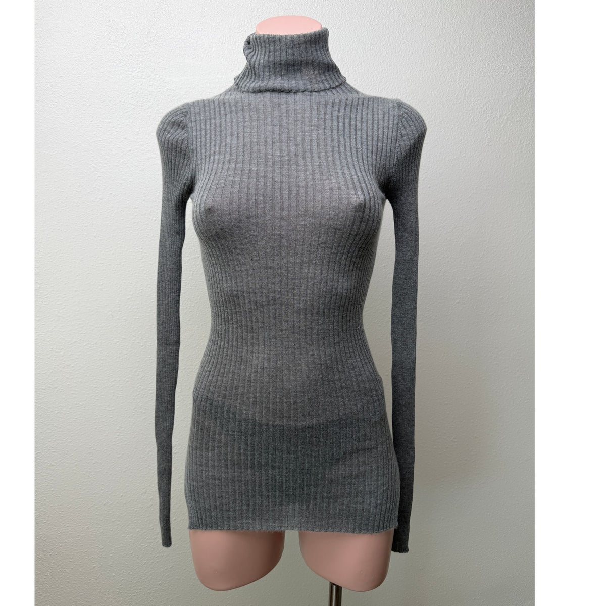 Quira Gray Cashmere Silk Turtleneck Tunic Women M