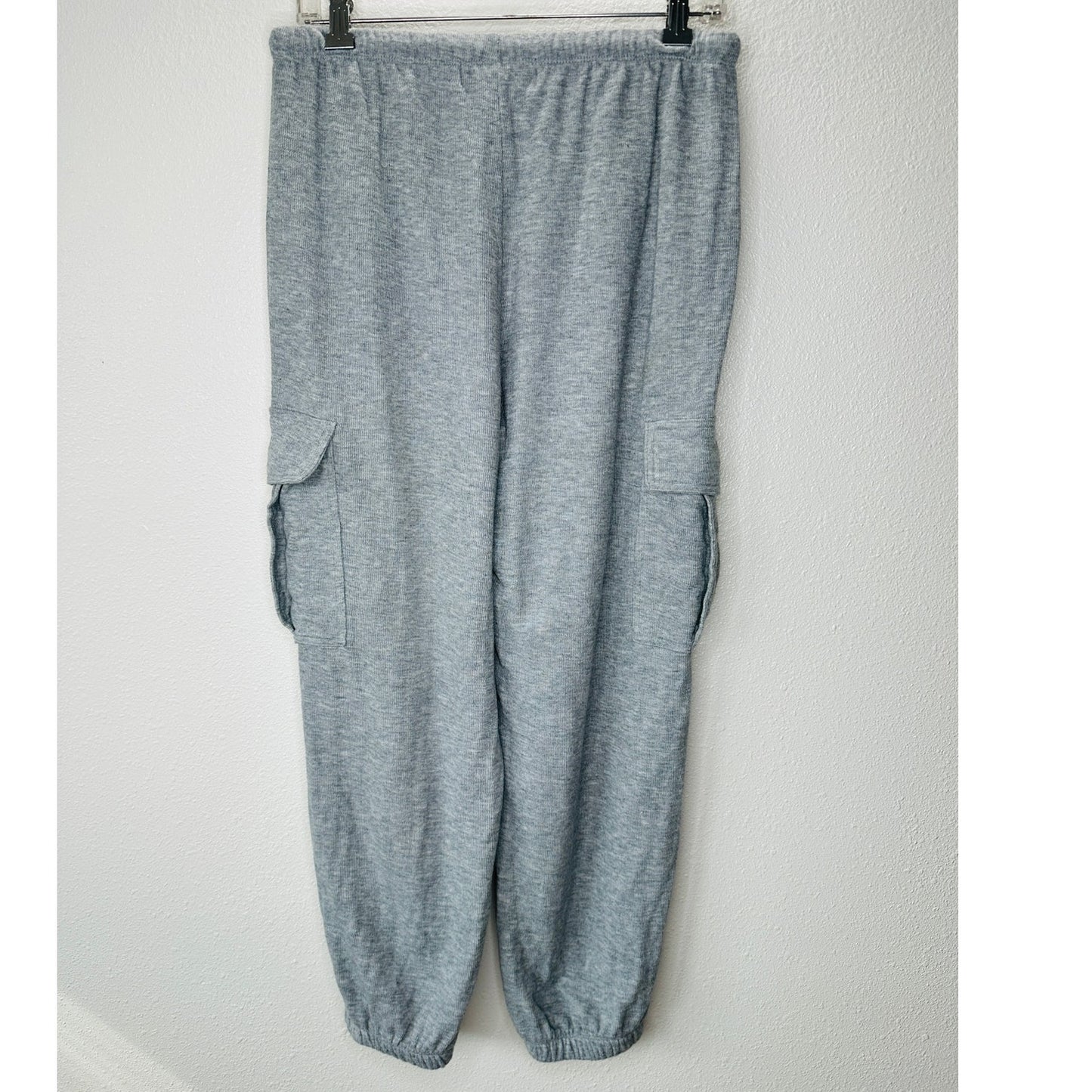 Vintage Havana Gray Crew Neck Utility Jersey Top & Cargo Sweat Pants M