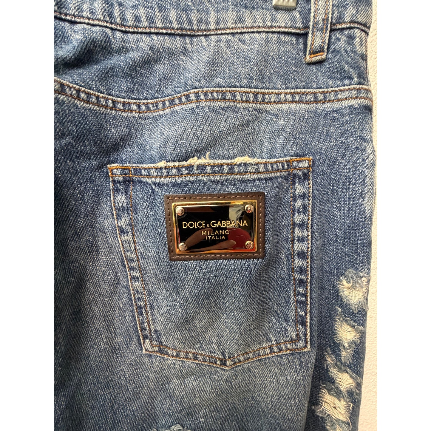 Dolce & Gabbana Men's 36 Blue Distressed Jeans