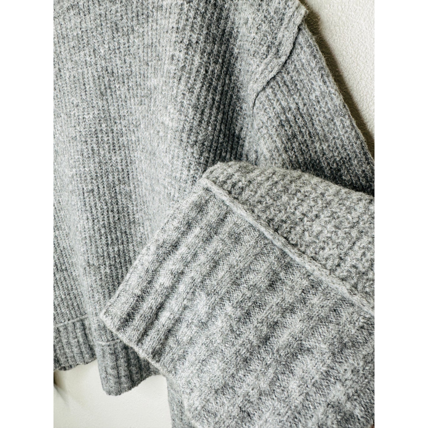 The Workshop Gray Keepin It Cozy Knit Boxy Long Sleeve Sweater M