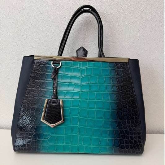 RARE Authentic Fendi Degradé 2Jours Crocodile Bag Limited Edition