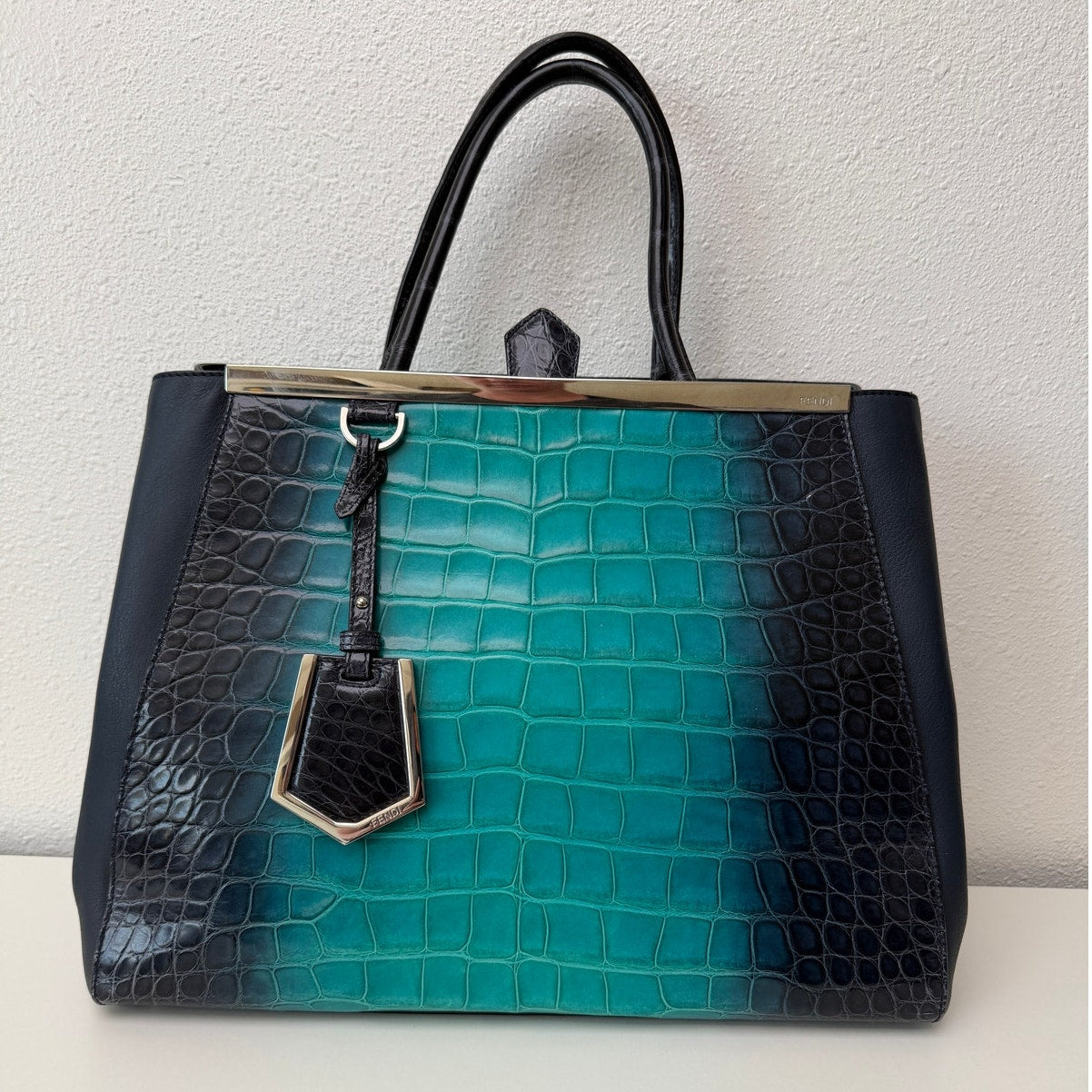 RARE Authentic Fendi Degradé 2Jours Crocodile Bag Limited Edition