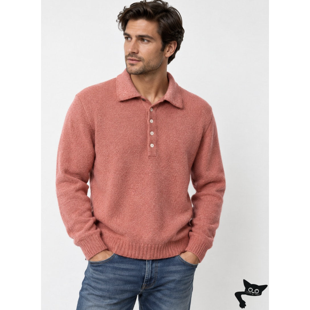 Todd Snyder Mohair Sweater Polo Mens Medium Mauve Pink