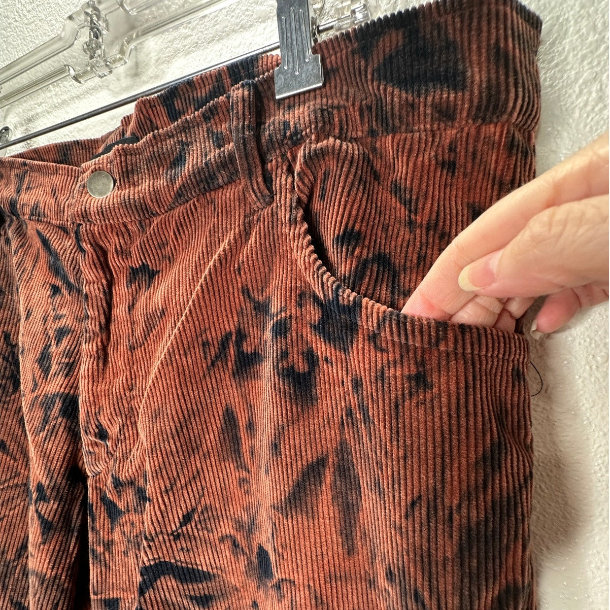 Strike Oil Rust & Black Tie Dye Corduroy 100% Cotton Pants 34