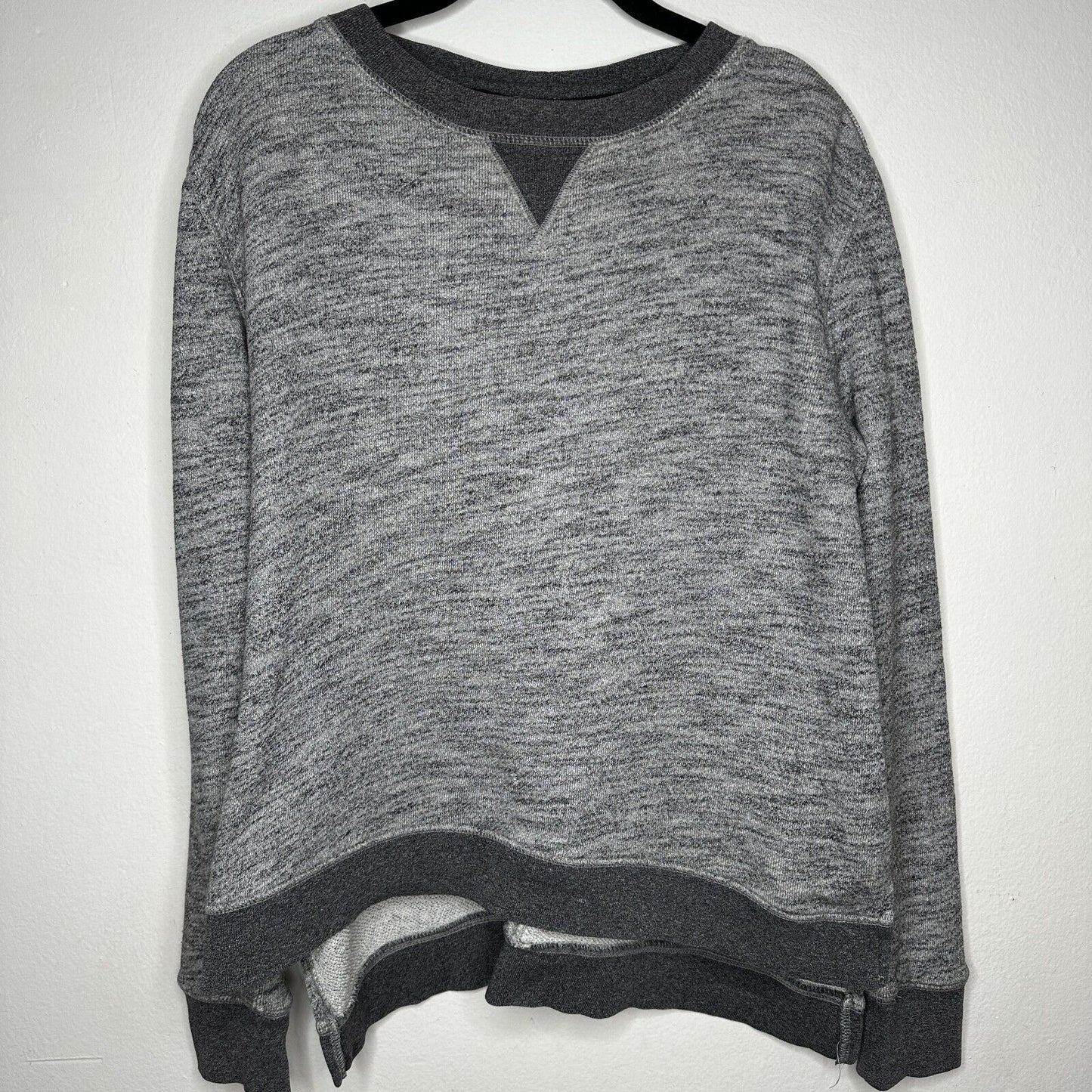 Rag & Bone Heather Gray Georgia Boxy Jumper Sweatshirt Dark Gray Trim S