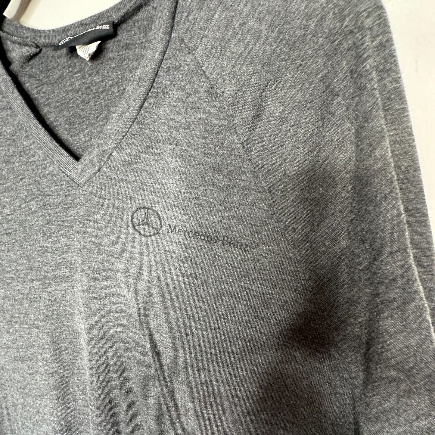 Mercedes Benz Logo Men's Ultra Thin Gray VNeck Long Sleeve Sweater Large