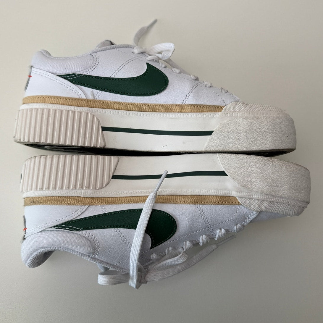 Nike Court Legacy Lift White Green Platform Sneakers Women's Size 8
