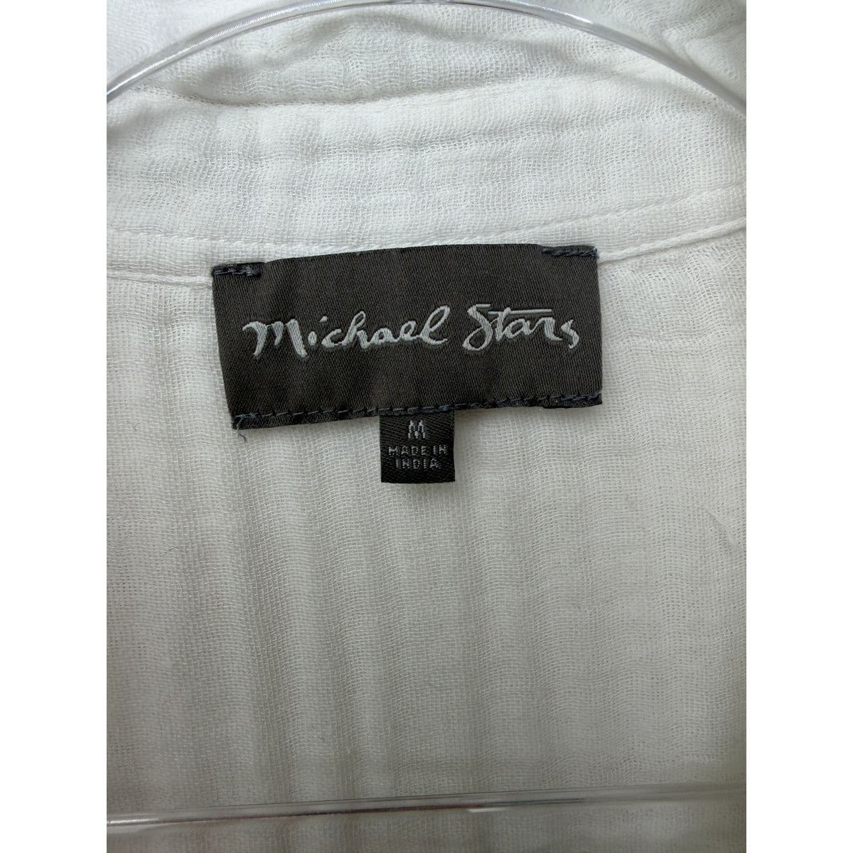 Michael Stars White Cotton Gauze Button Shirt Women M