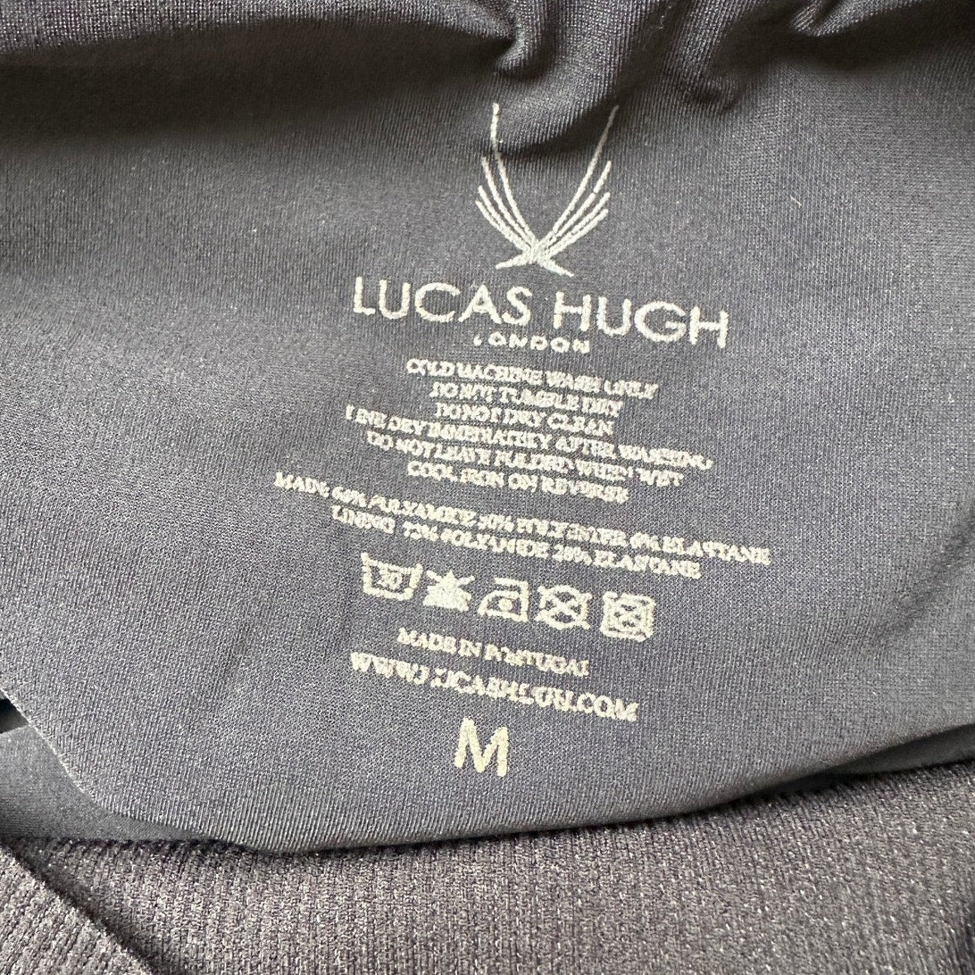 Lucas Hugh Black Technical Knit Hummingbird Crop Top & Leggings Set M