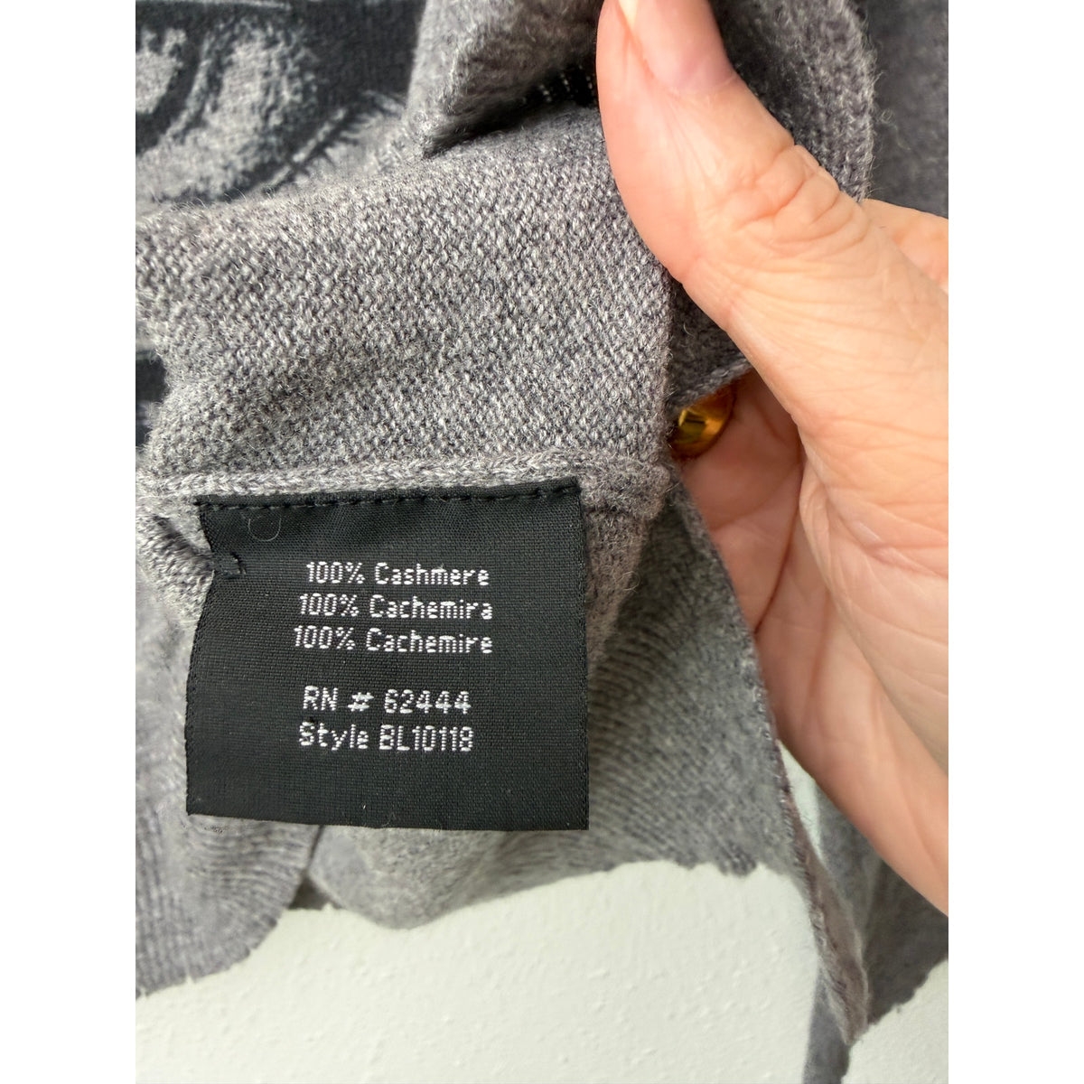 Artelier Nicole Miller Cashmere Eye Sweater Women P Gray