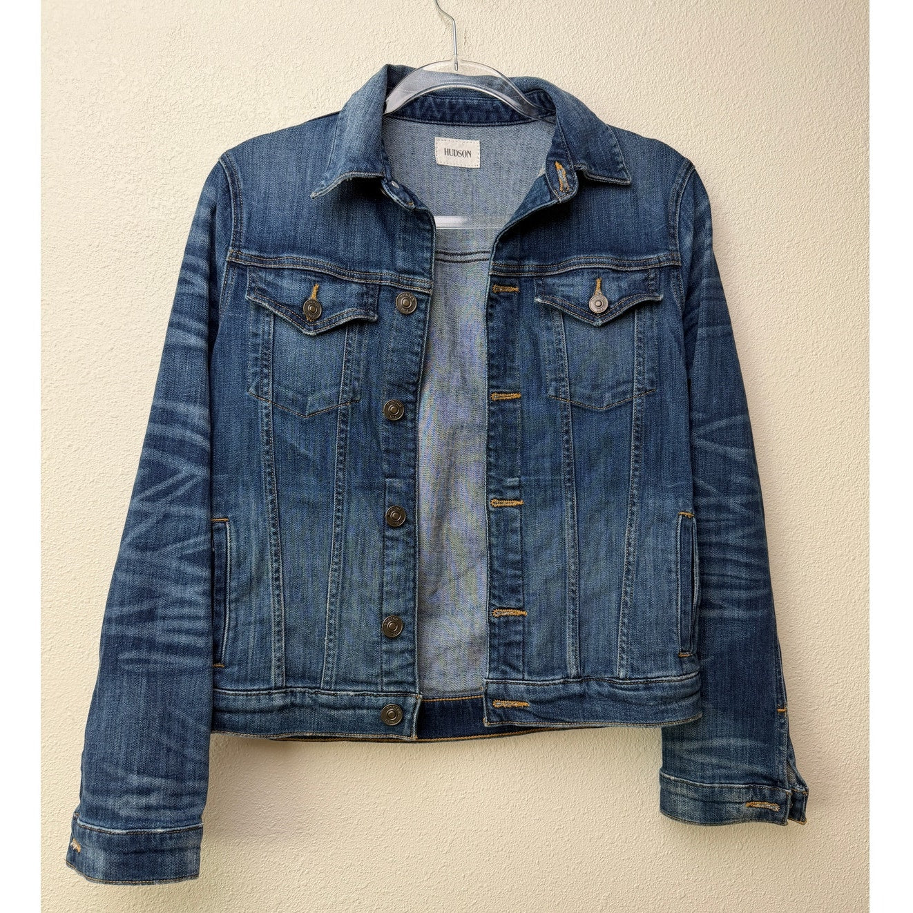 Hudson Classic Medium Wash Denim Jacket Button Front XS