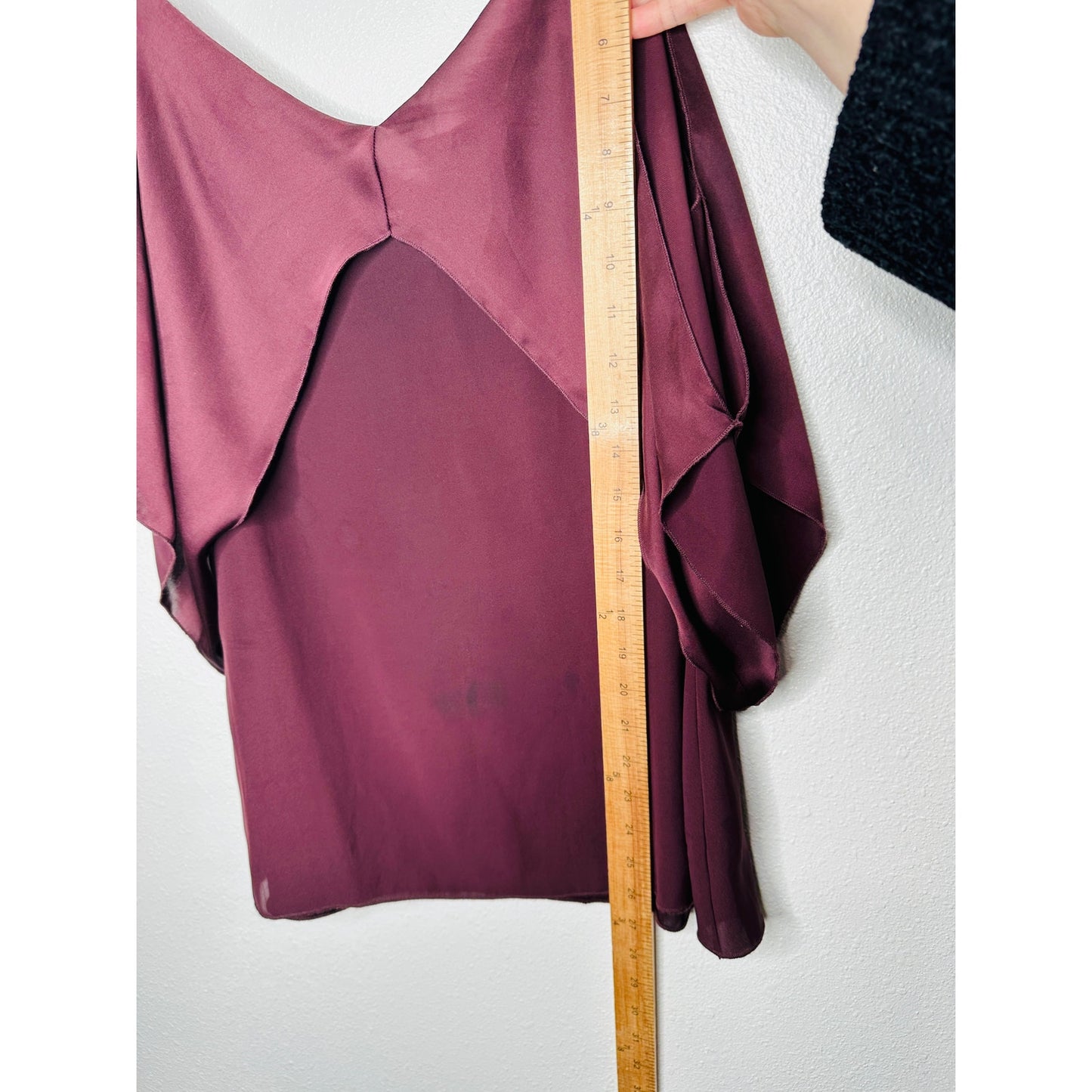 Bailey 44 Kate Burgundy Cold Shoulder Strappy V-Neck Blouse S