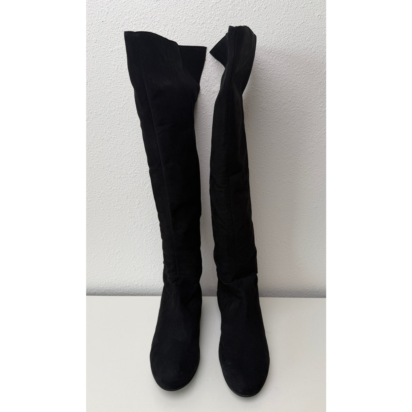 French Sole Pandora Black Suede Knee Boots Womens 8.5