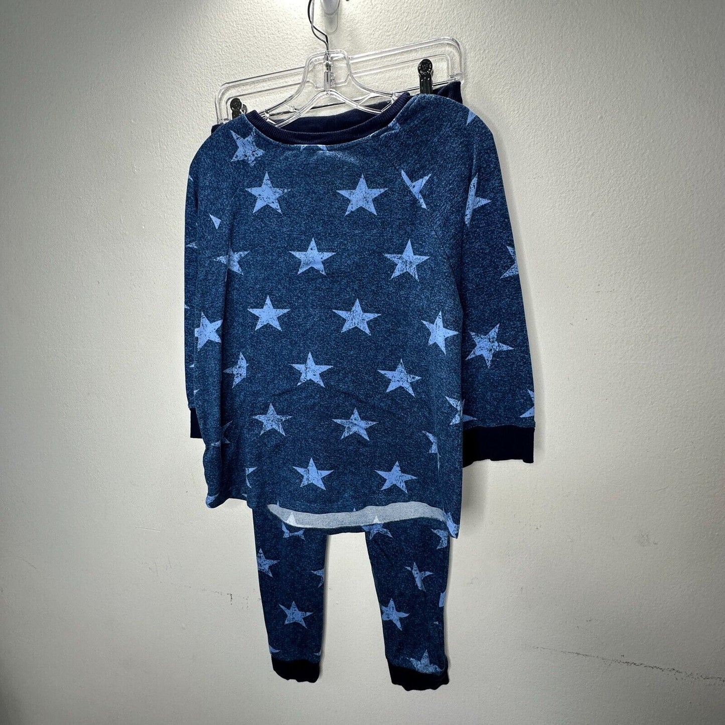 Room Service Blue Star Print 3/4 Sleeve Light Sweater and Drawstring Joggers M
