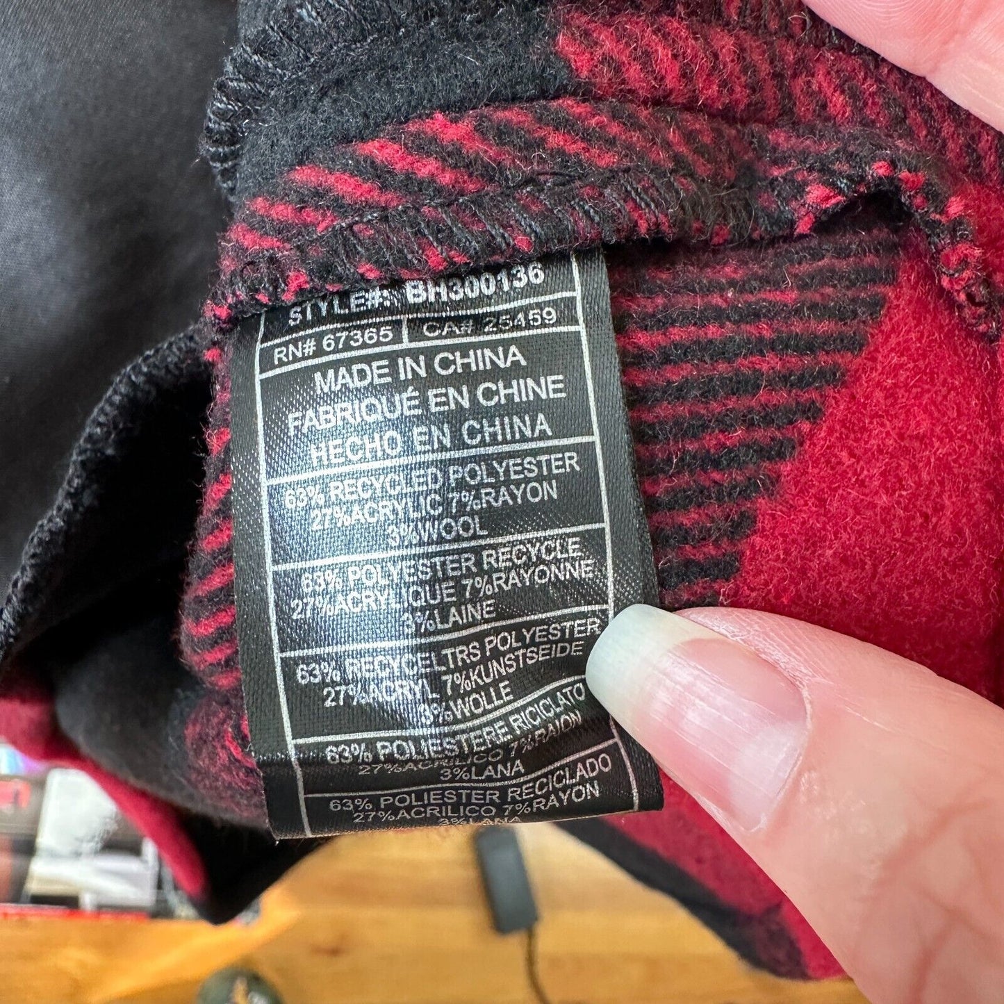 BB Dakota Red Black Buffalo Plaid Snap Front Long Sleeve Shirttail Hem Jacket S