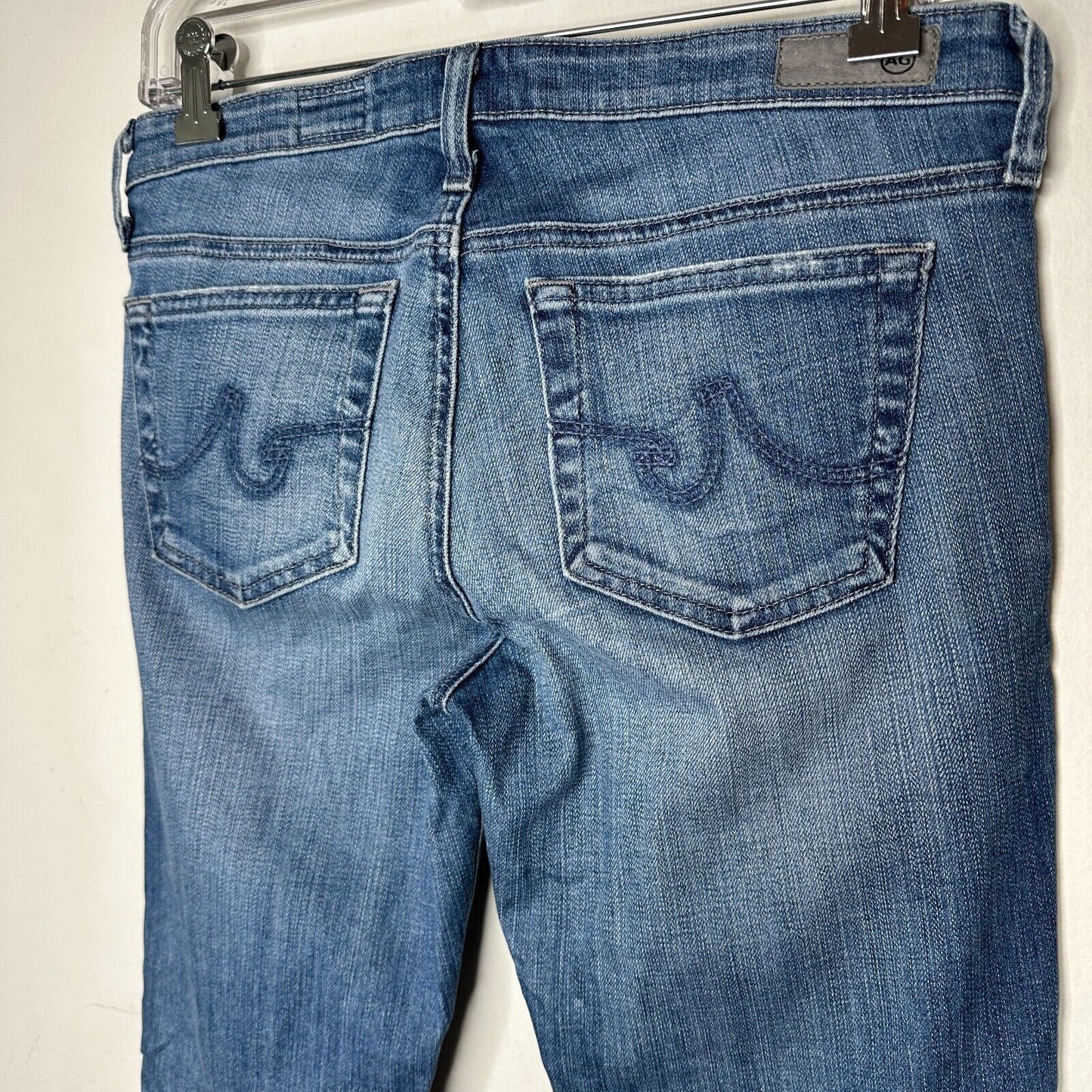 Ag Adriano Goldschmeid Distressed Med Wash The Stilt Cigarette Roll Up Jeans 27