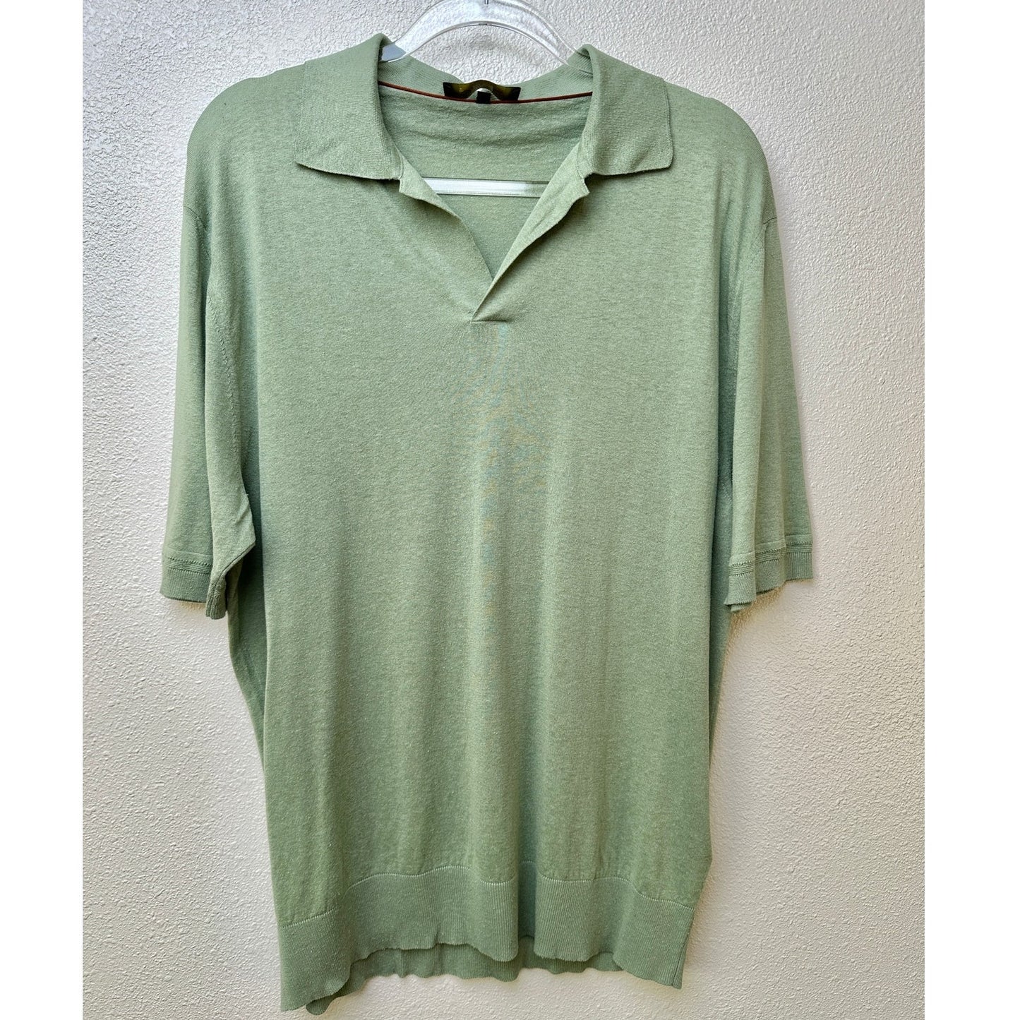 Loro Piana Polo Shirt Sage Green Mens US L Slub