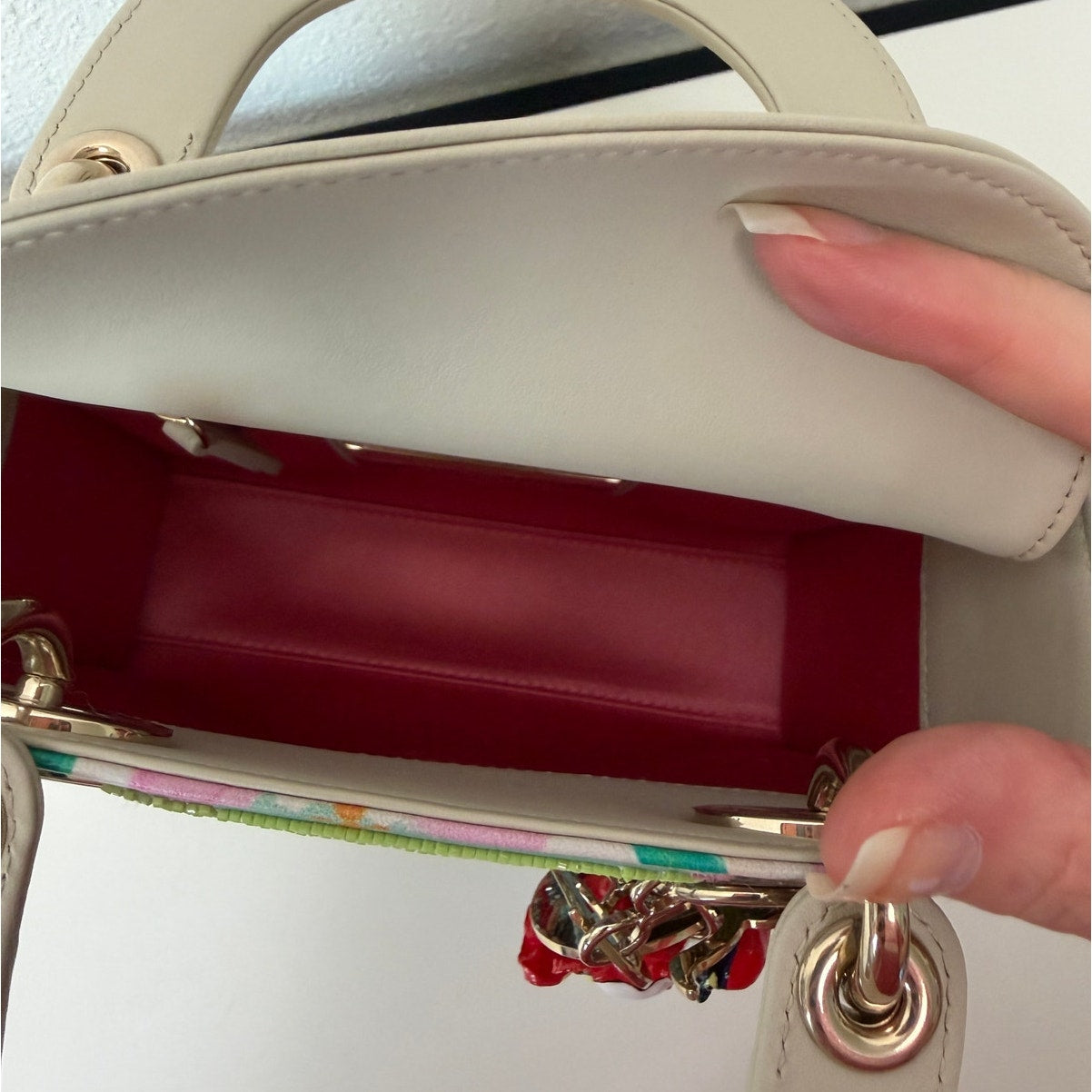 RARE Christian Dior Lady Art #6 Genevieve Figgis Mini Lady Dior Beaded Bag