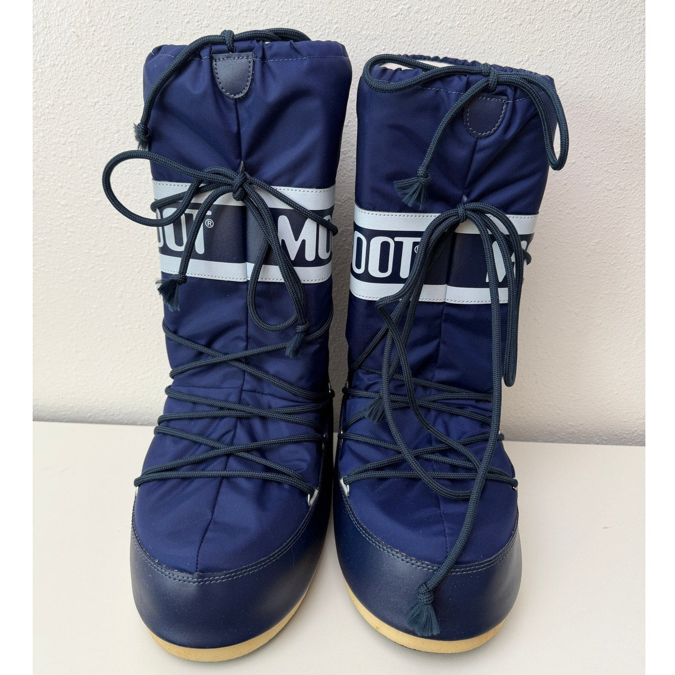 Moon Boot Icon Nylon Snow Boots Navy Blue Unisex EU 42-44 US 9-10.5 w/ bag