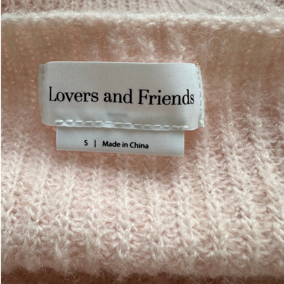 Lovers + Friends Pink Alayah Off Shoulder Long Sleeve Sweater S