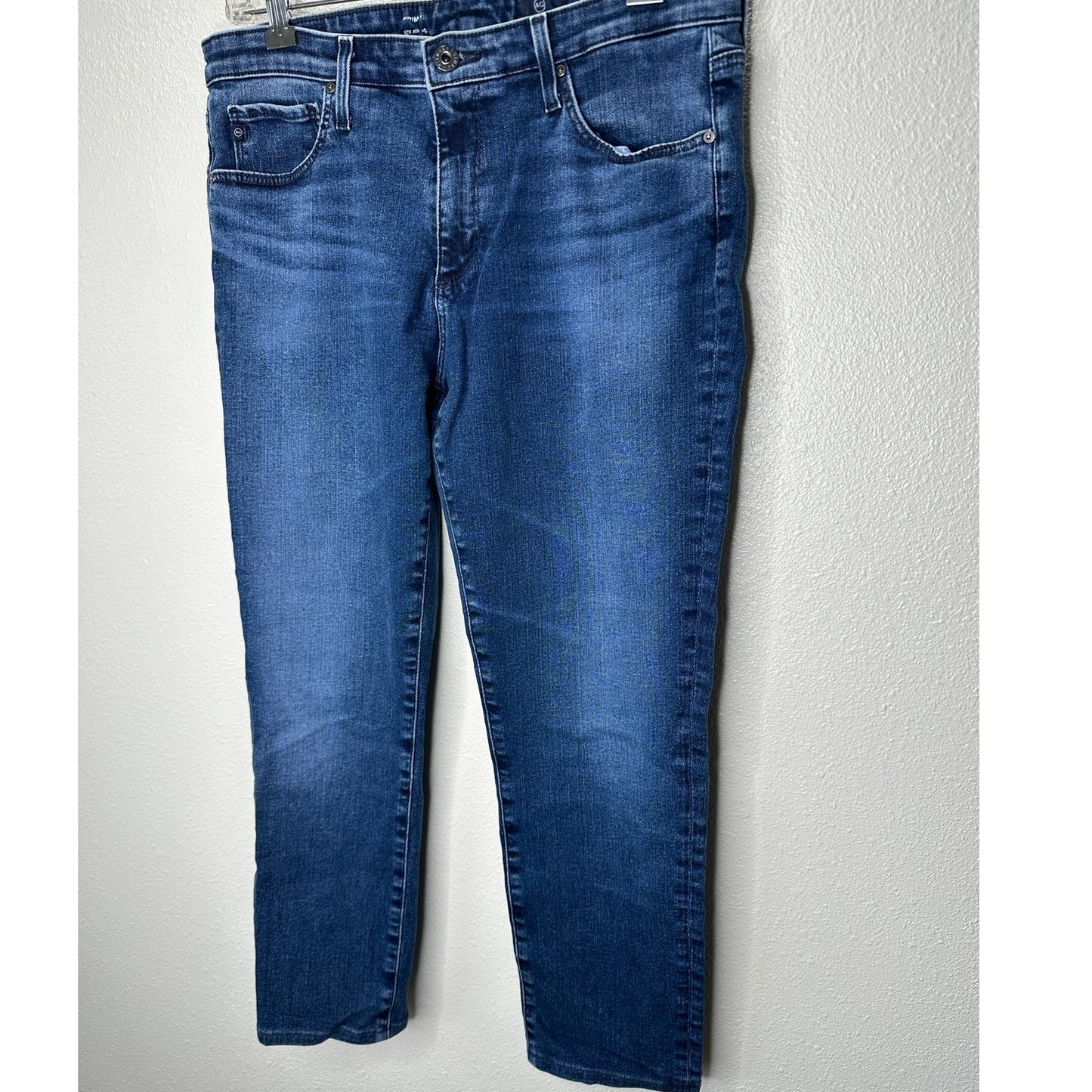 AG Adriano Medium Wash Whiskered Prima Cigarette Leg Jeans 30